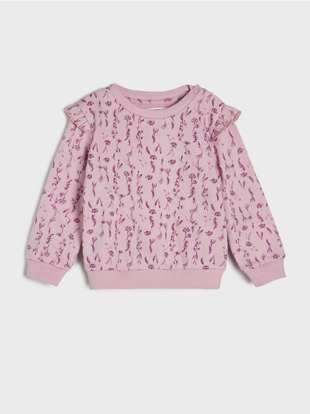 Sweatshirt Mit R Schendetails Farbe Pink Sinsay J X