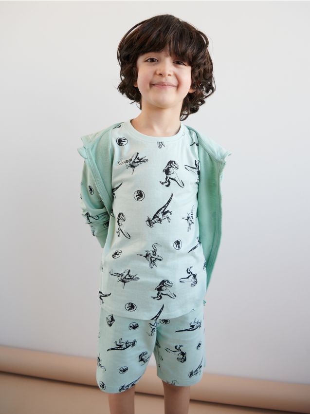 Pantaloni scurți Jurassic World Culoare verde pal SINSAY 9849L 07X