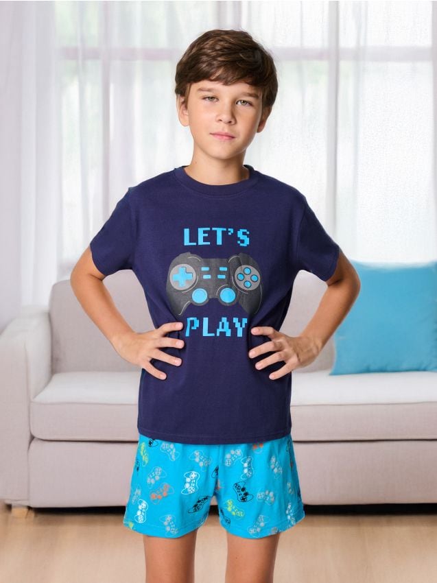 Pijama din două piese Culoare bleumarin SINSAY ZD917 59X