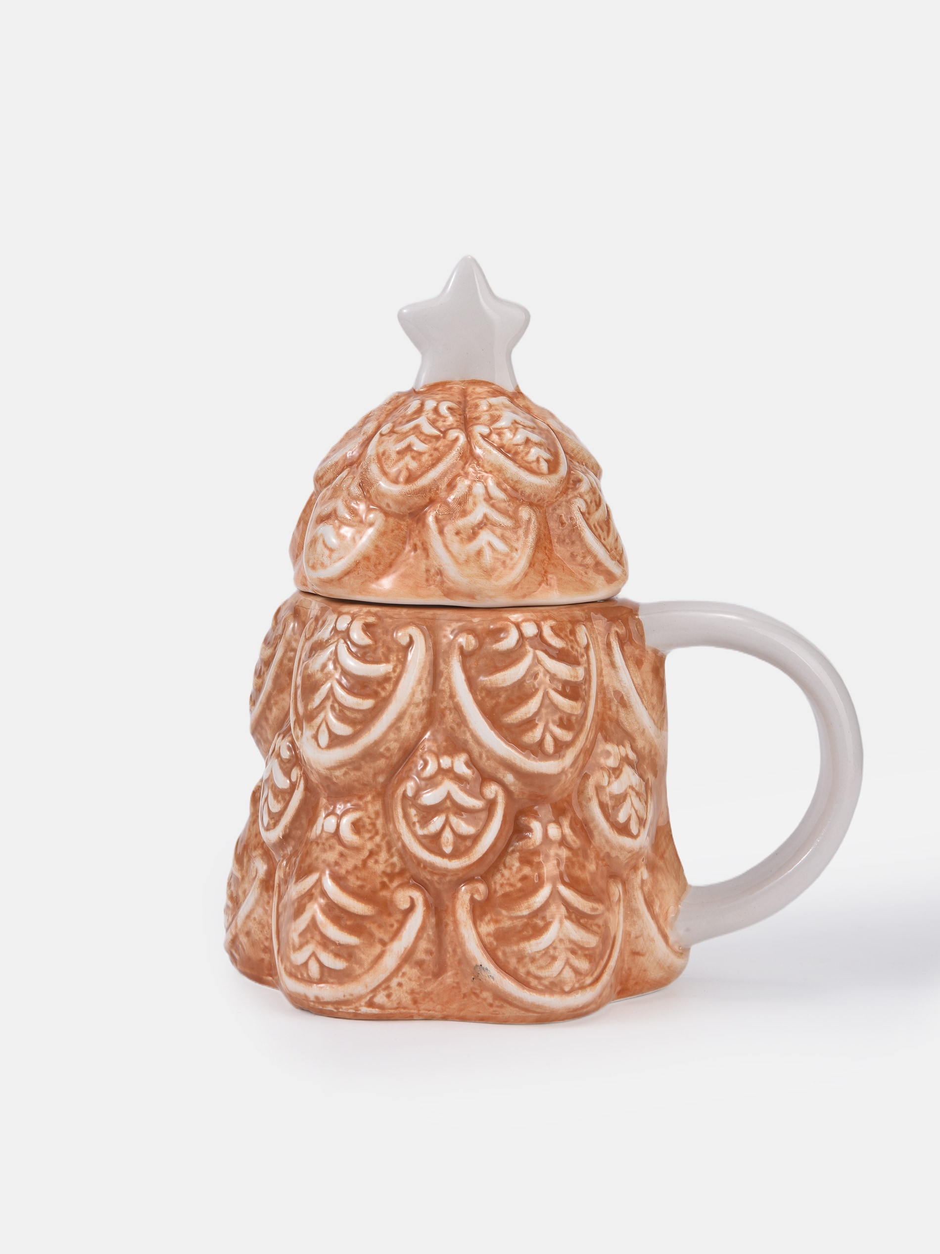 Sinsay - Κεραμική κούπα Χριστουγέννων σε σχήμα χριστουγεννιάτικου δέντρου με καπάκι - πολυχρωμο φωτογραφία