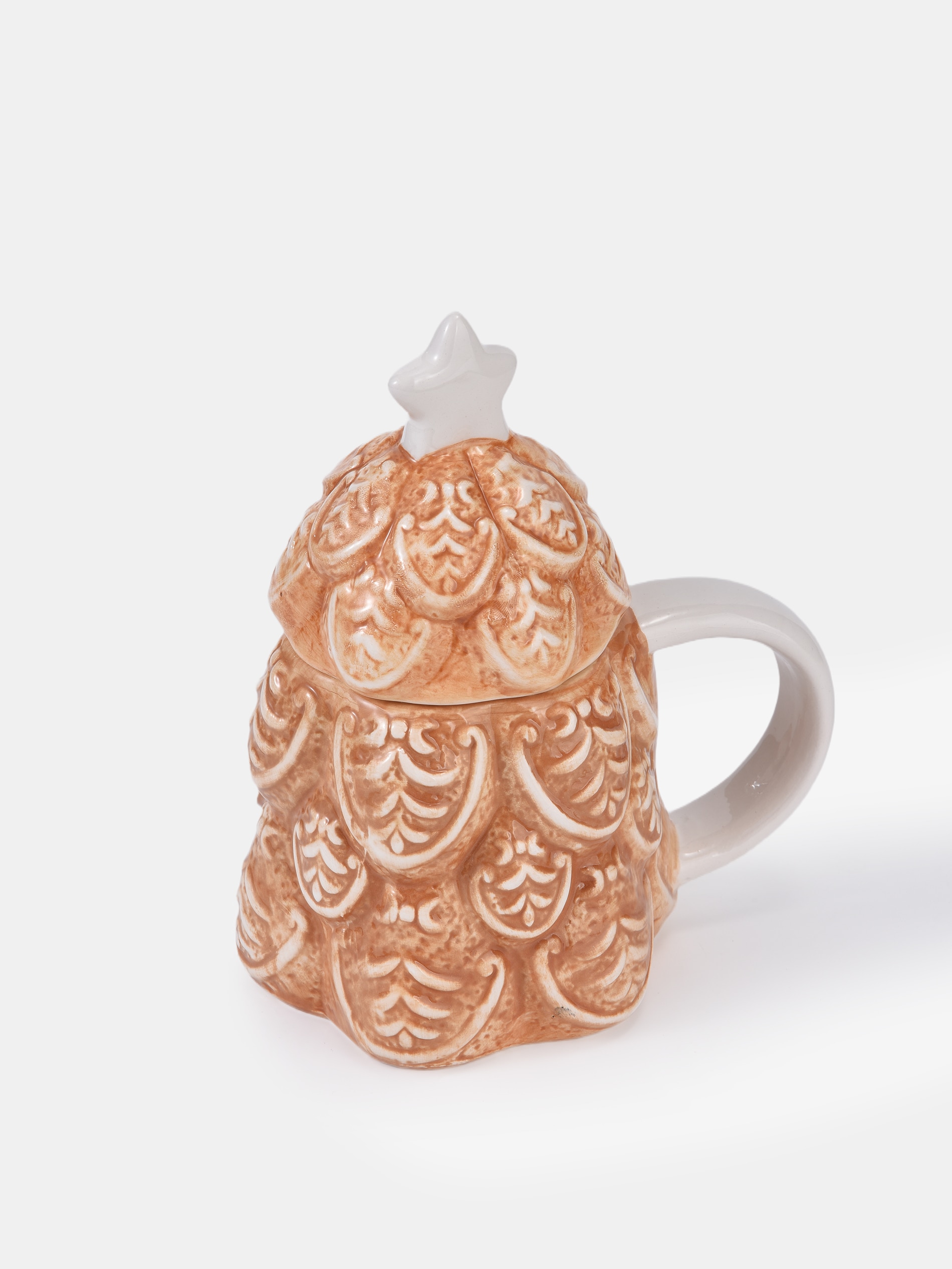 Sinsay - Κεραμική κούπα Χριστουγέννων σε σχήμα χριστουγεννιάτικου δέντρου με καπάκι - πολυχρωμο φωτογραφία