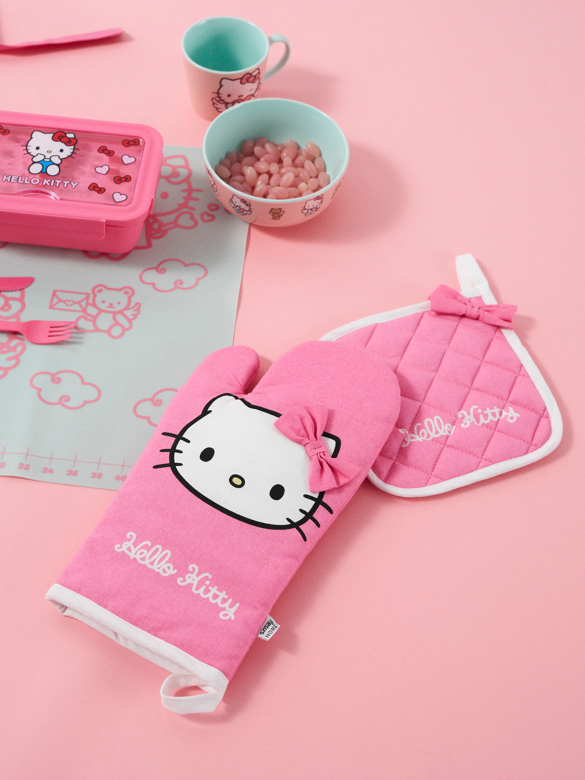Sinsay - Rękawica i łapka kuchenna Hello Kitty - różowy