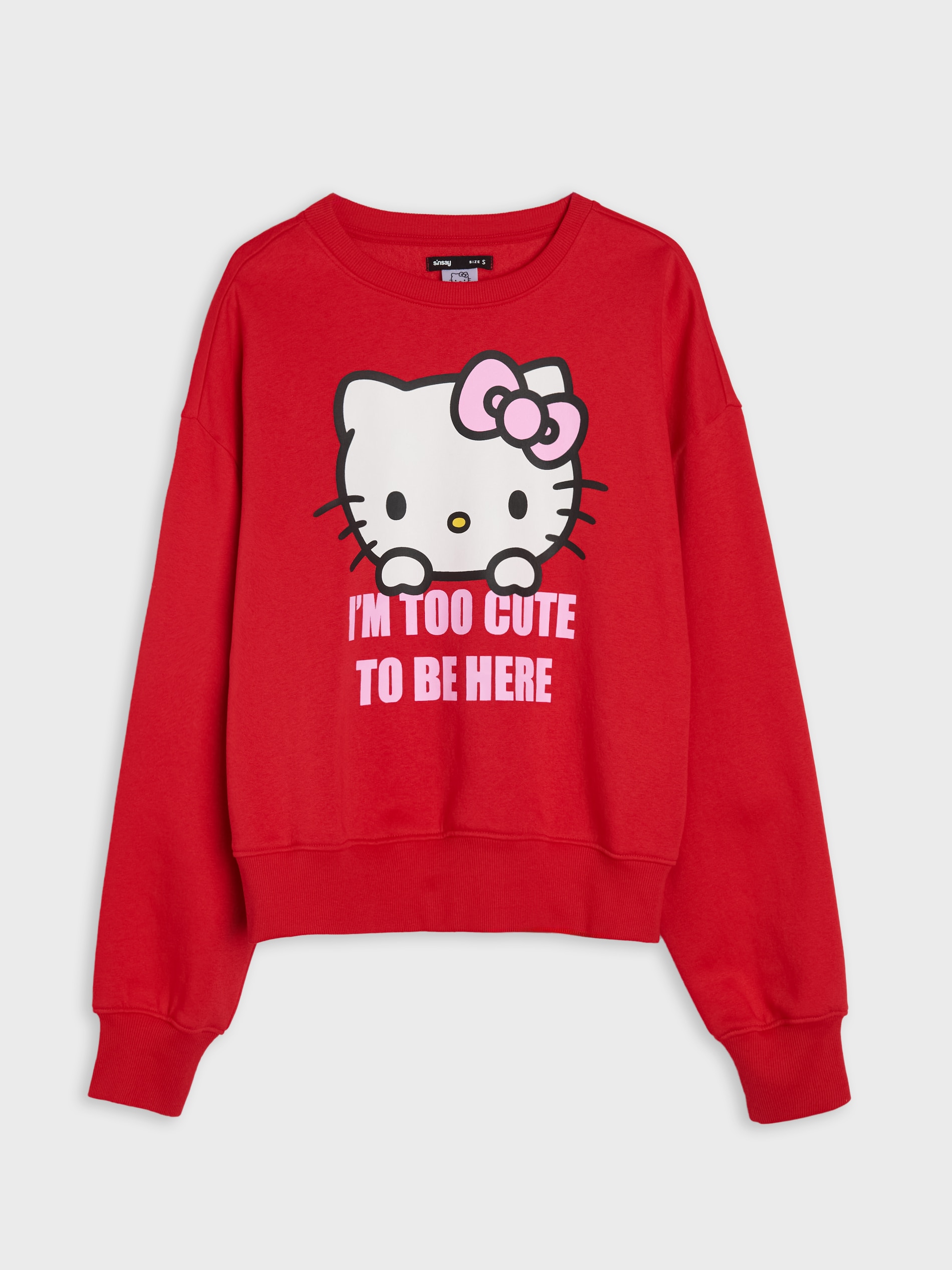 Sinsay - Bluza crewneck z nadrukiem Hello Kitty - czerwony