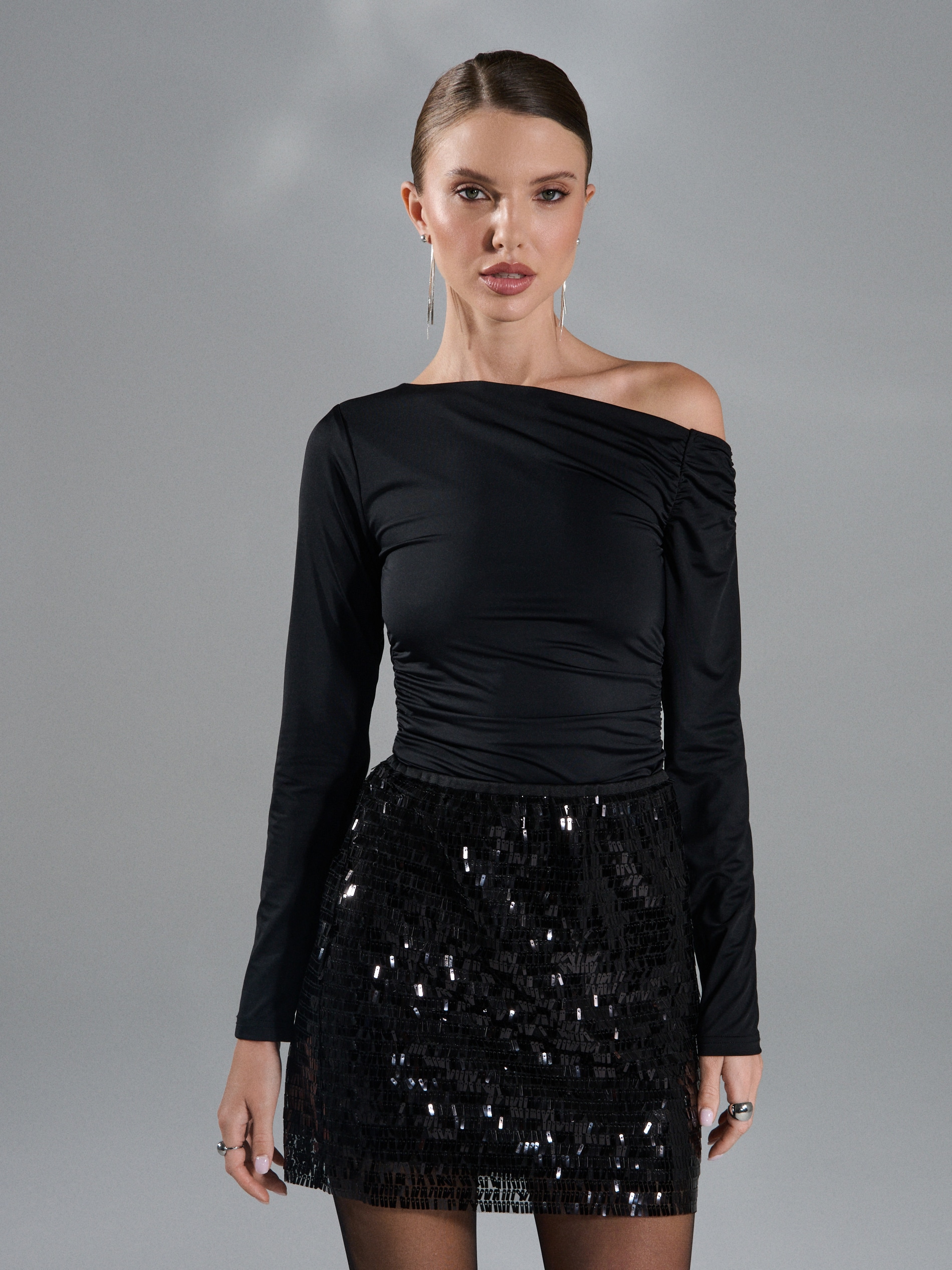 Sinsay - Spódnica mini - czarny