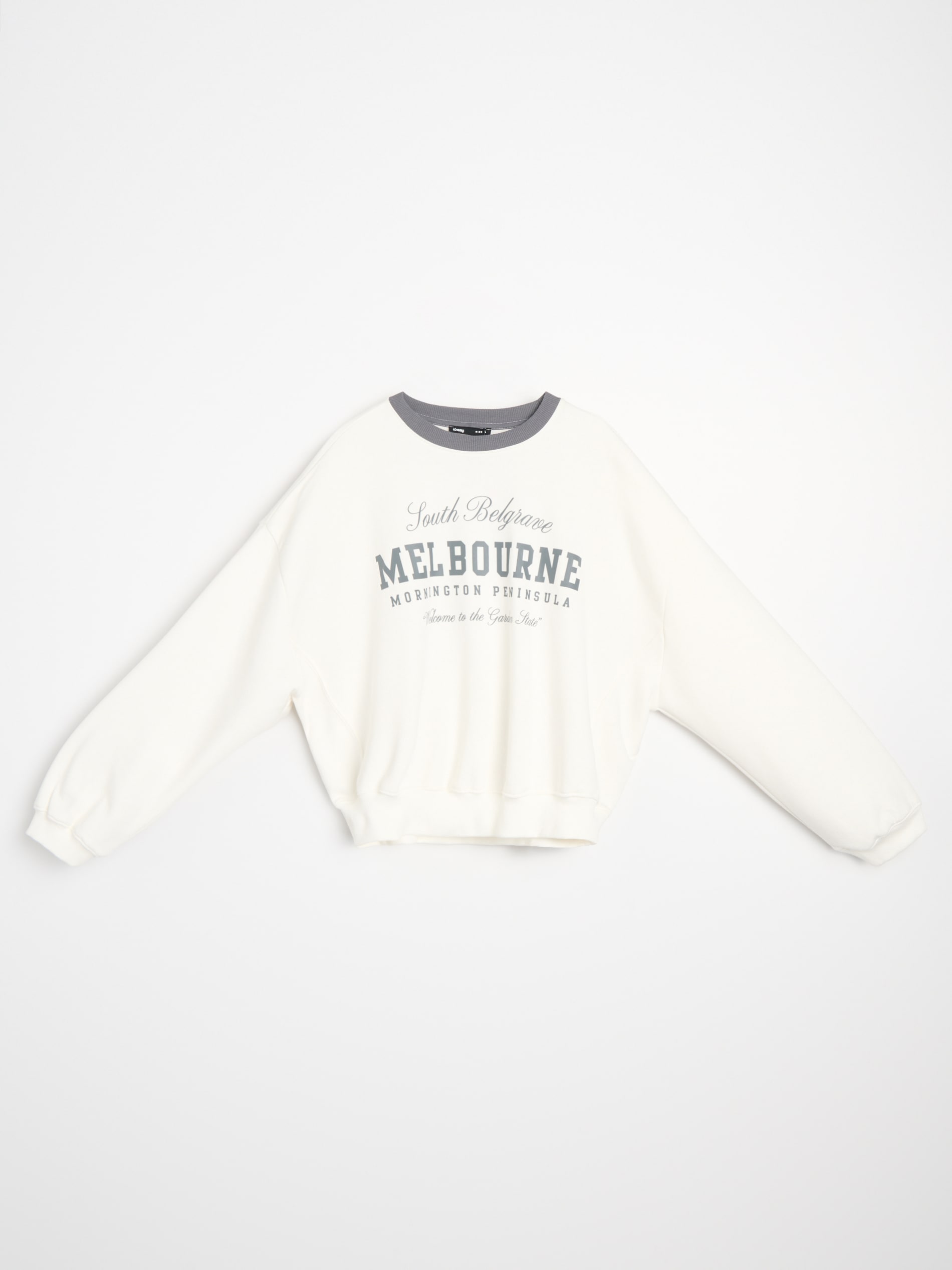Sinsay - Bluza z nadrukiem - kremowy