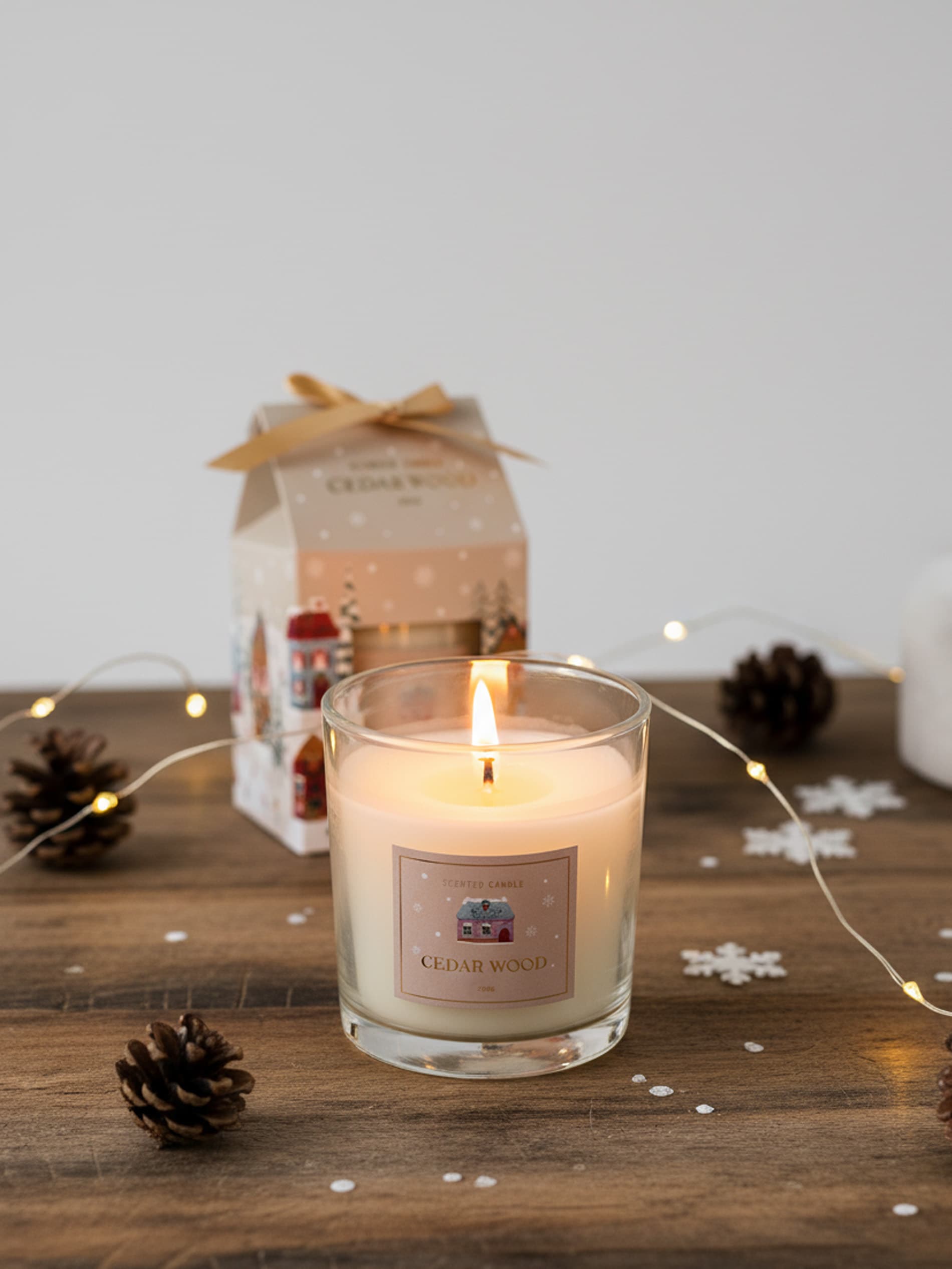 Sinsay - Αρωματικό κερί Cedar Wood - κρεμ φωτογραφία