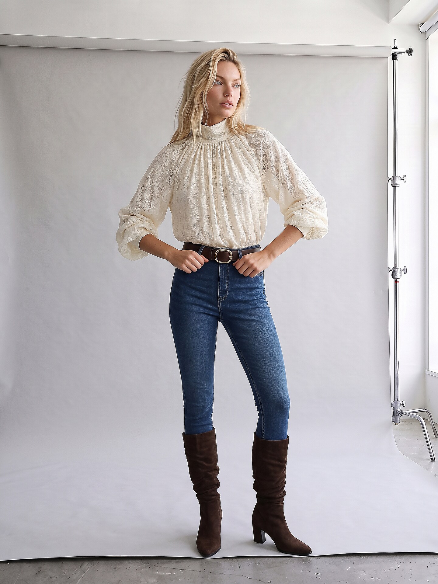 Sinsay - Jeansy skinny high waist z domieszką wiskozy - granatowy