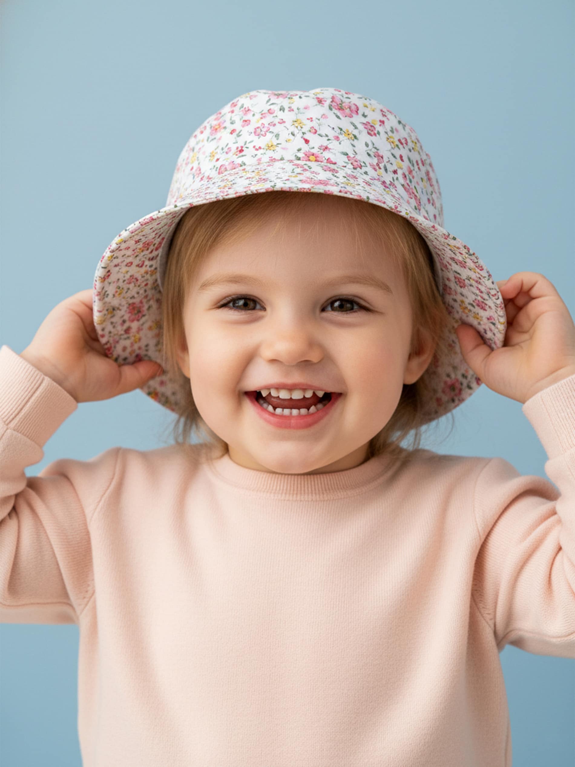 Bawełniany bucket hat z kwiatowym motywem