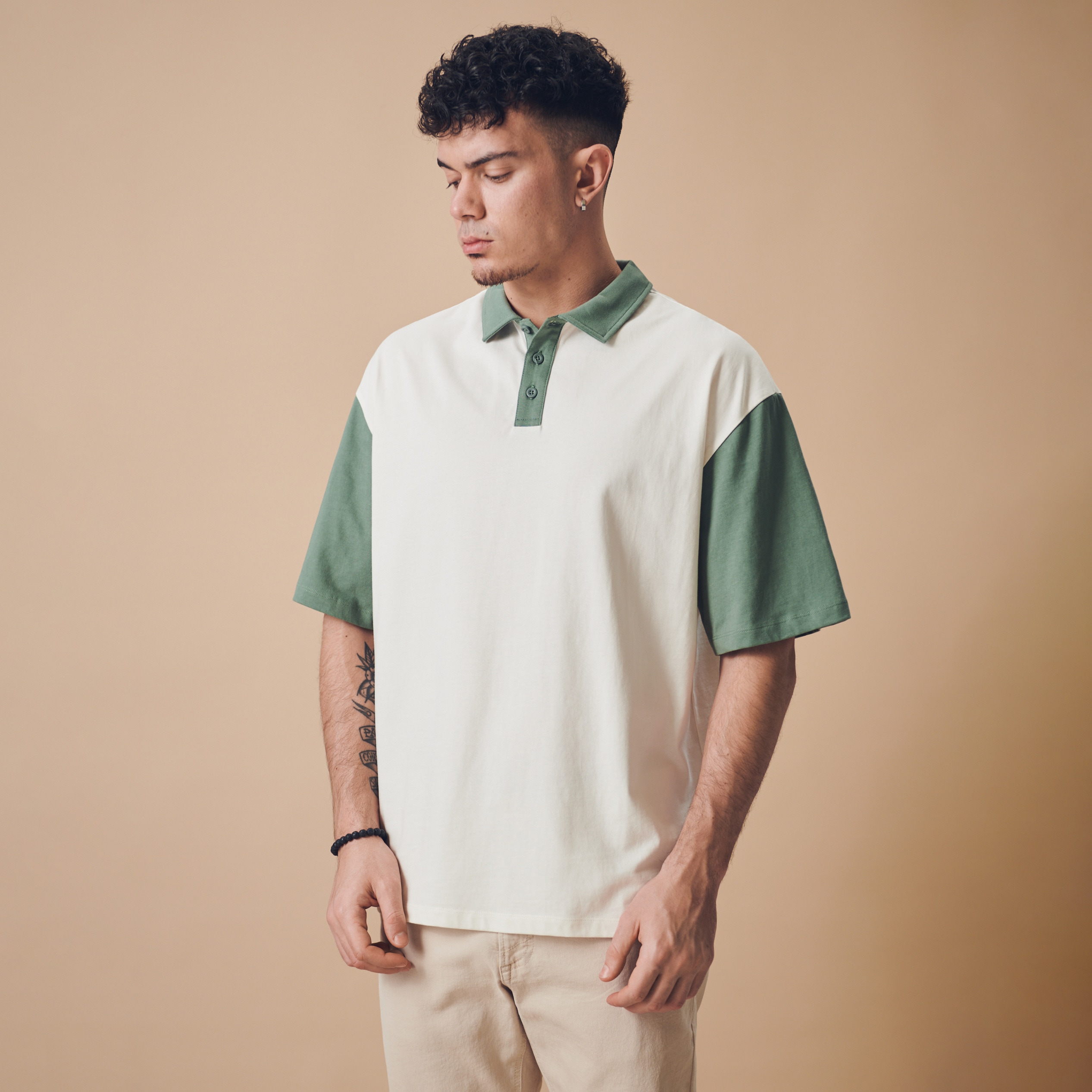 Sinsay - Camasa polo - Ivory