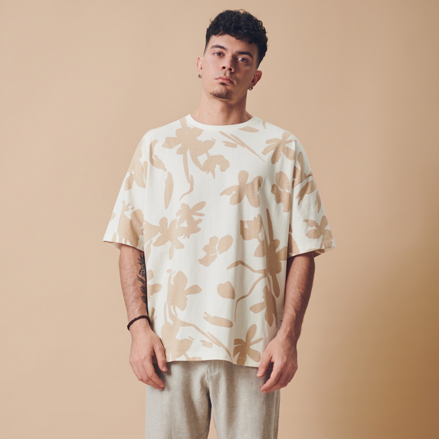 Sinsay - Tricou oversized - Ivory