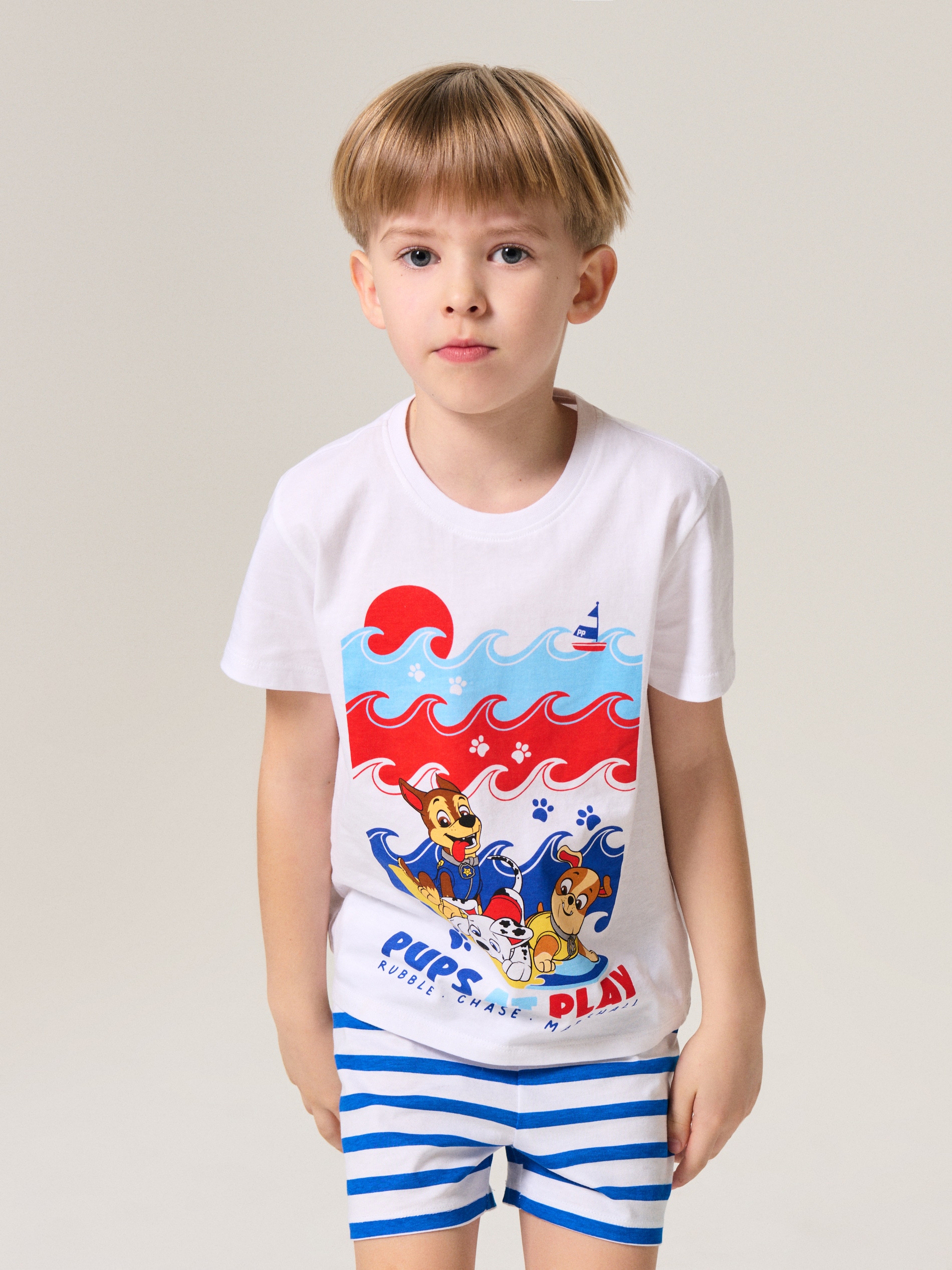 Sinsay - Bawełniana piżama dwuczęściowa z krótkim rękawem Paw Patrol - biały