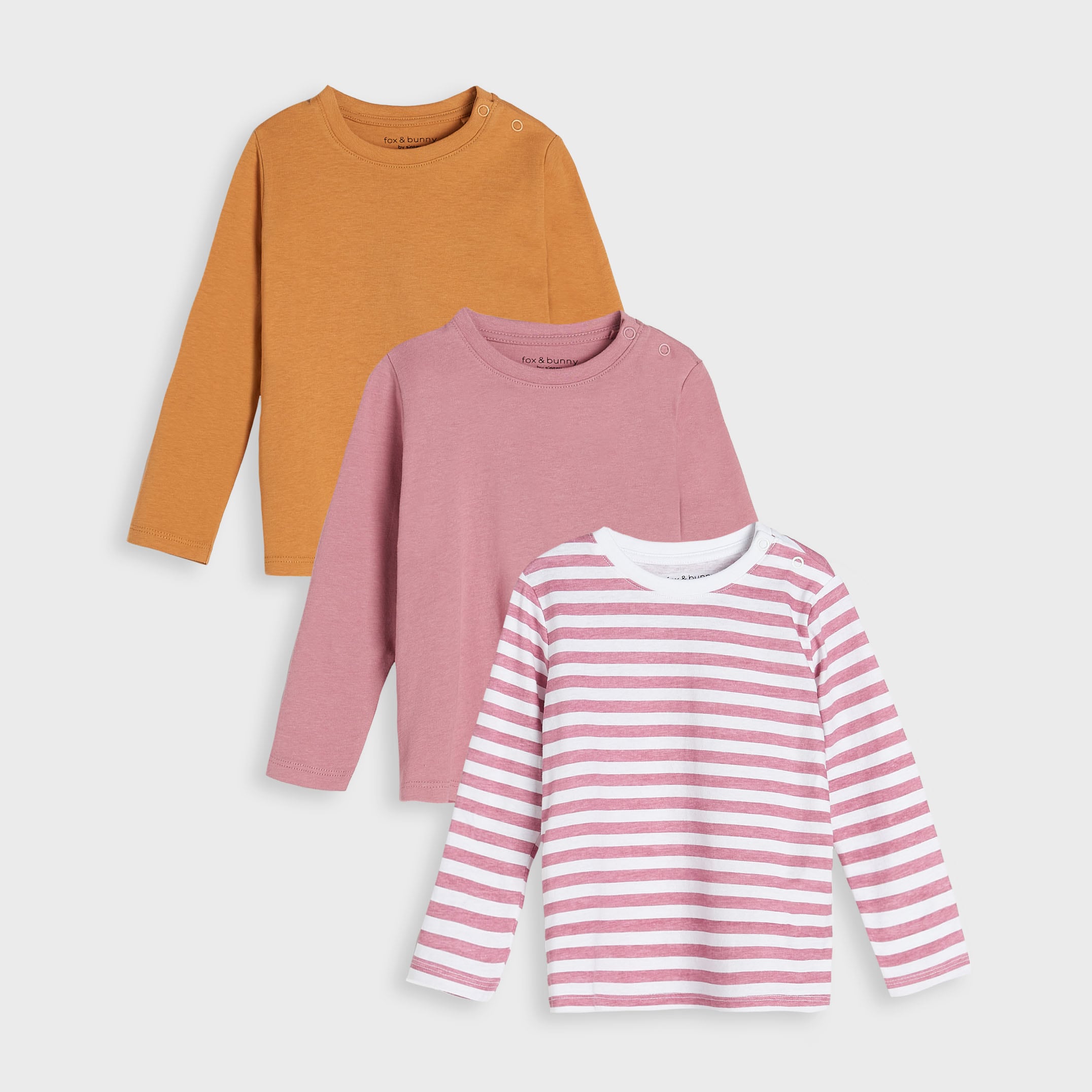 Sinsay - Set de 3 tricouri cu mânecă lungă - Roz