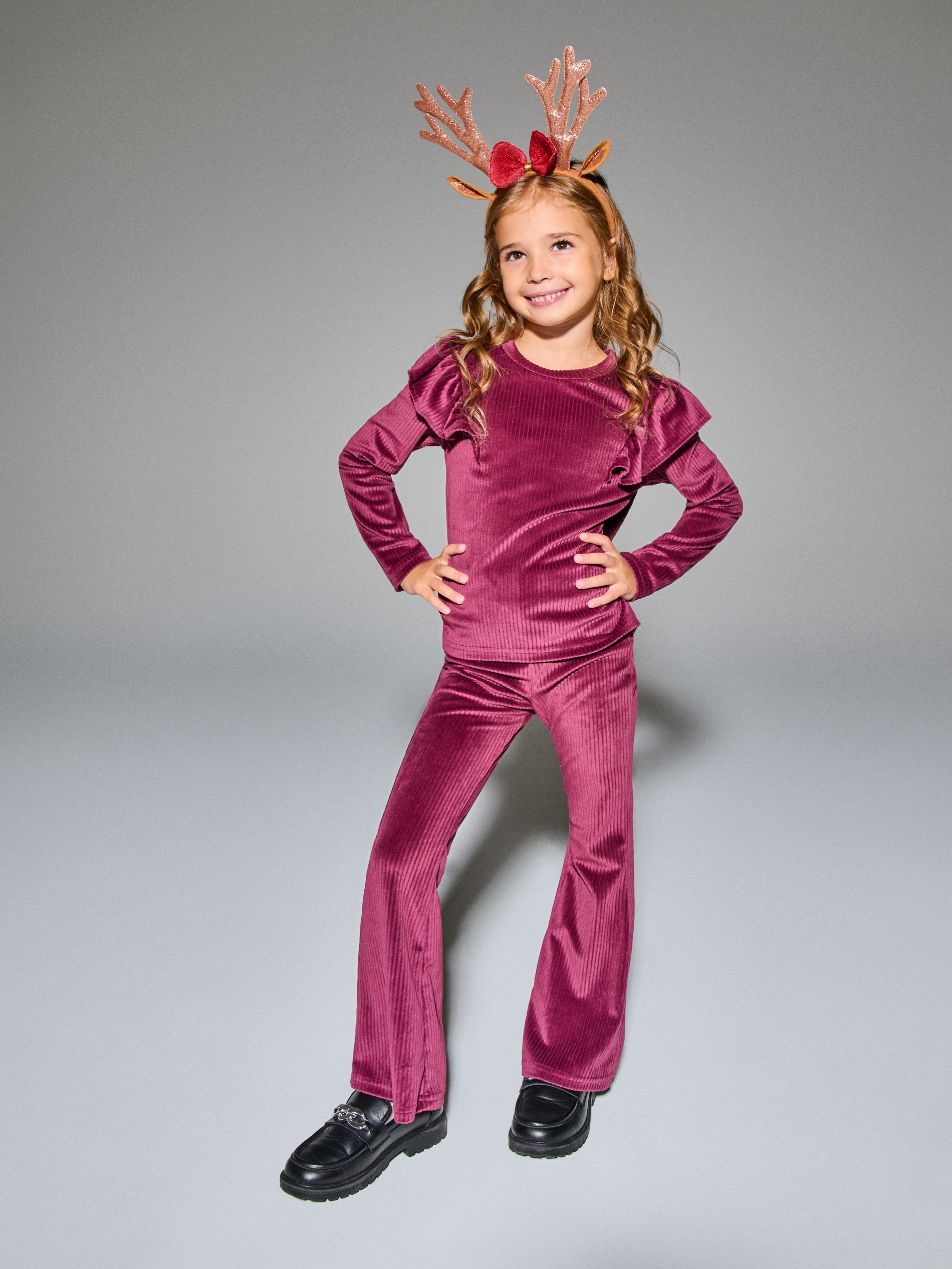 Sinsay - Σετ με μπλούζα και παντελόνι - burgundy φωτογραφία