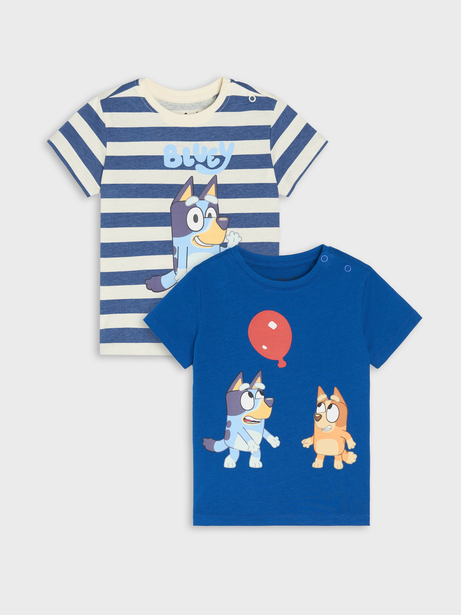 Sinsay - Zestaw koszulek z nadrukiem Bluey 2 pack - kremowy