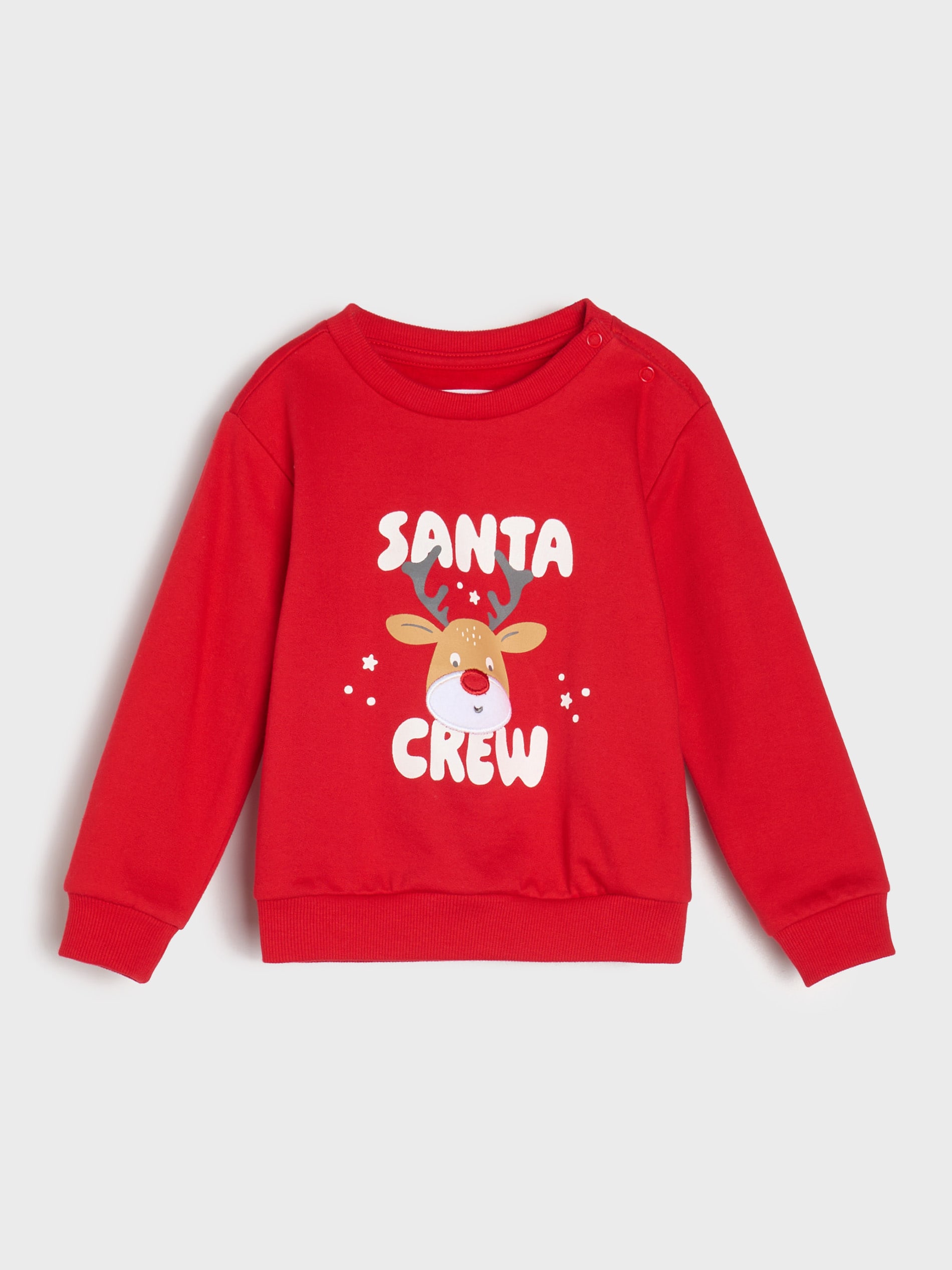 Sinsay - Μπλούζα με στρογγυλή λαιμόκοψη με χριστουγεννιάτικο μοτίβο - κοκκινο φωτογραφία