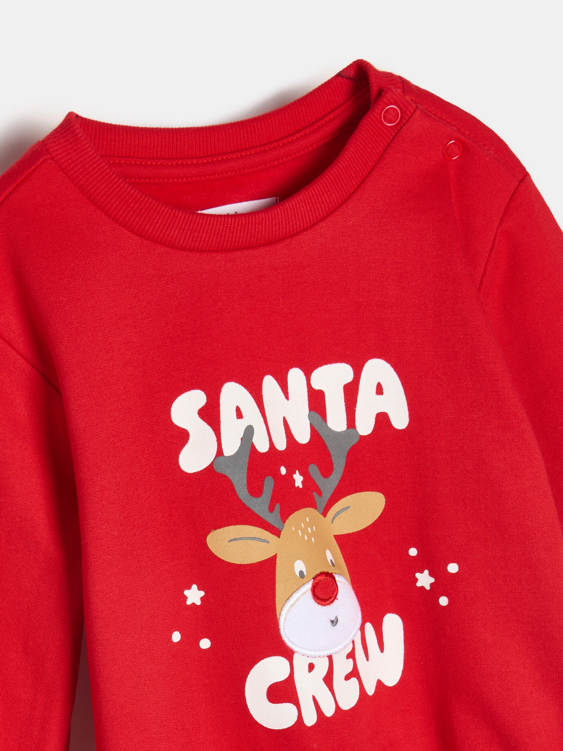 Sinsay - Μπλούζα με στρογγυλή λαιμόκοψη με χριστουγεννιάτικο μοτίβο - κοκκινο φωτογραφία