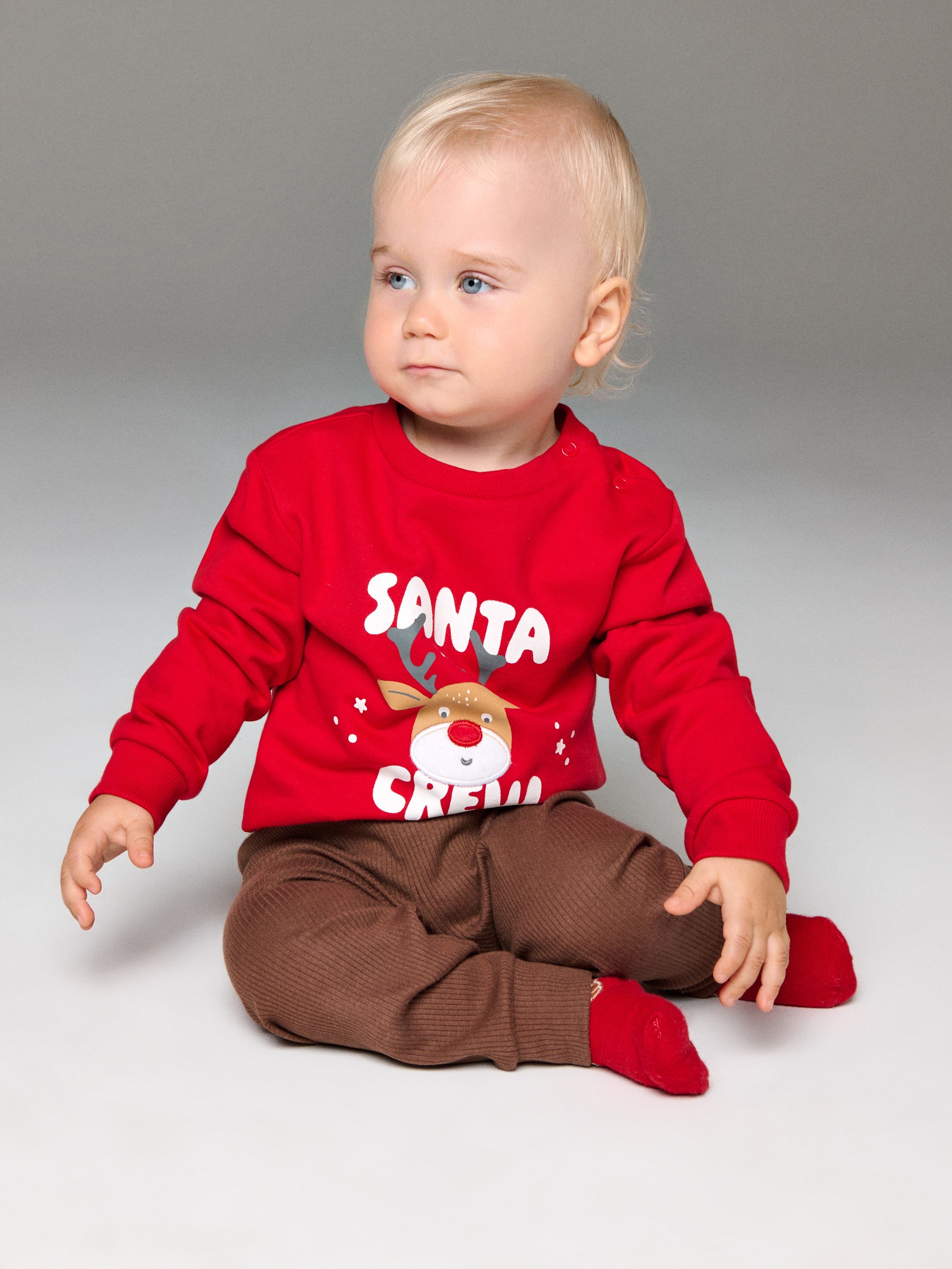 Sinsay - Μπλούζα με στρογγυλή λαιμόκοψη με χριστουγεννιάτικο μοτίβο - κοκκινο φωτογραφία