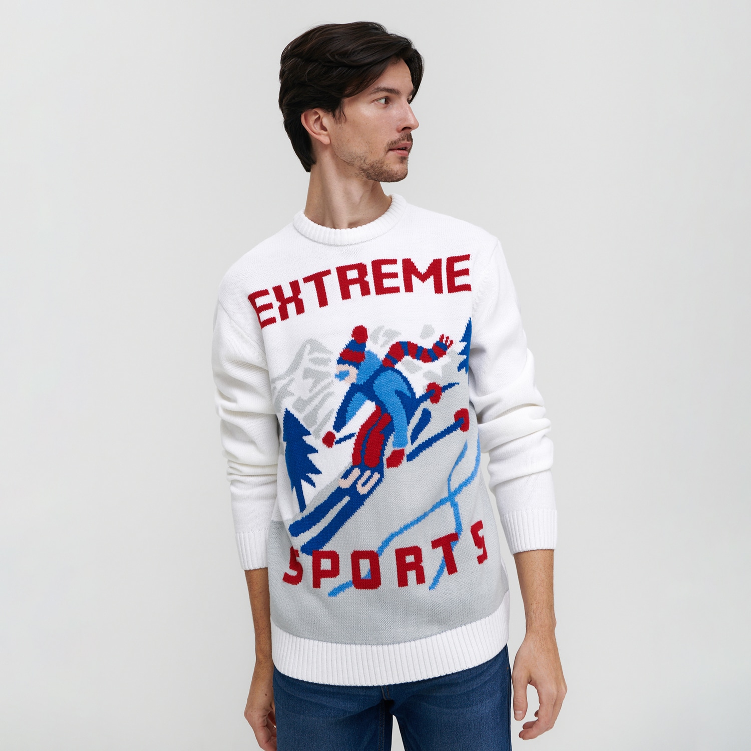 Sinsay - Pulover din tricot gros - Alb