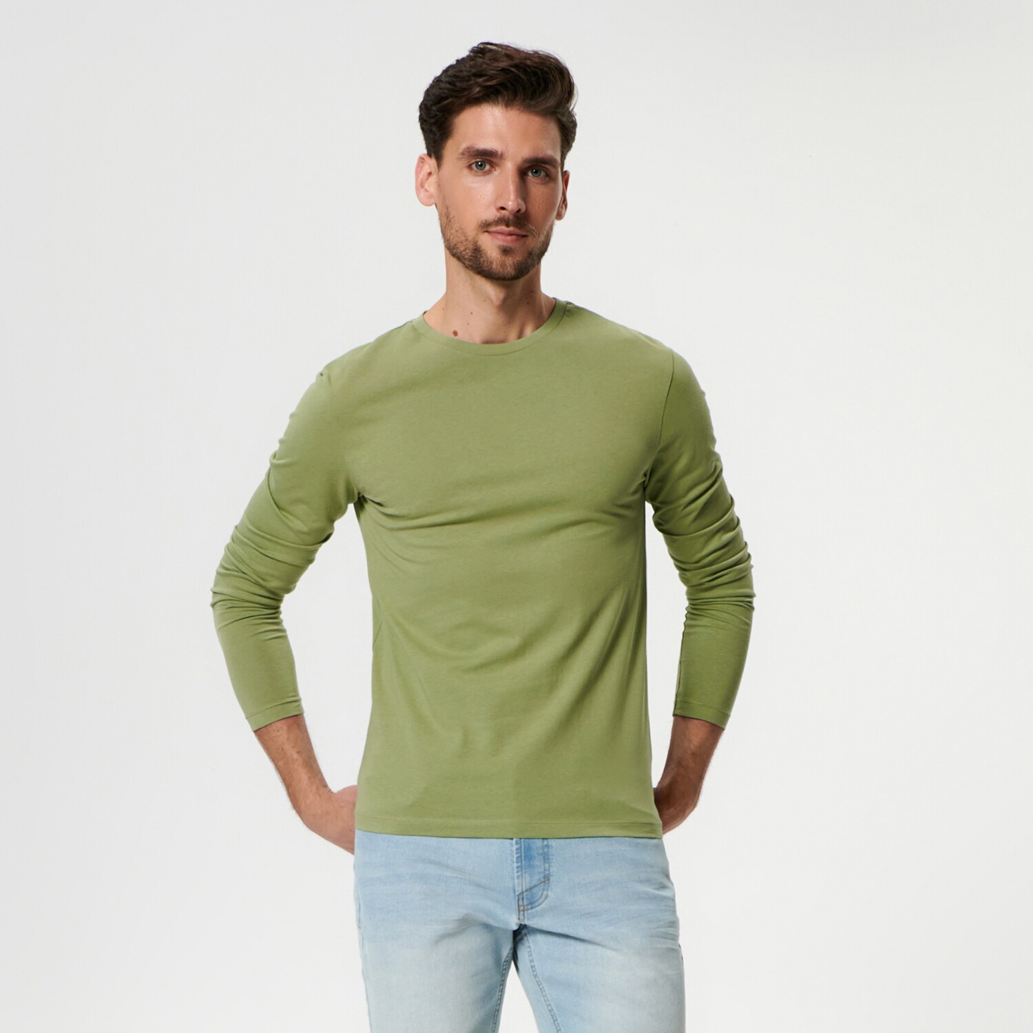 Sinsay – Tricou cu mânecă lungă – Verde blouseroumaine-shop.com imagine noua