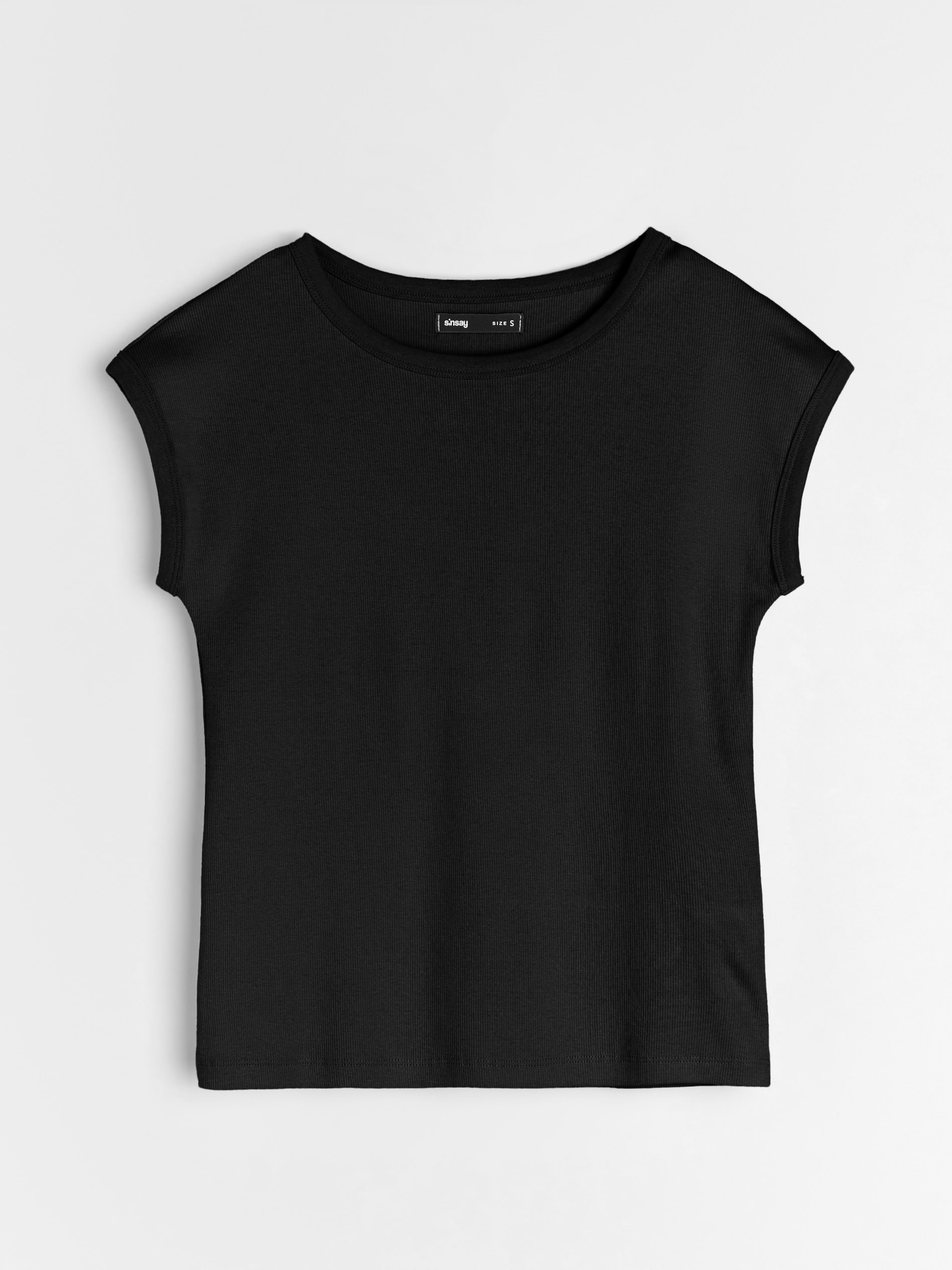 Sinsay - Βαμβακερό μπλουζάκι - μαυρο φωτογραφία