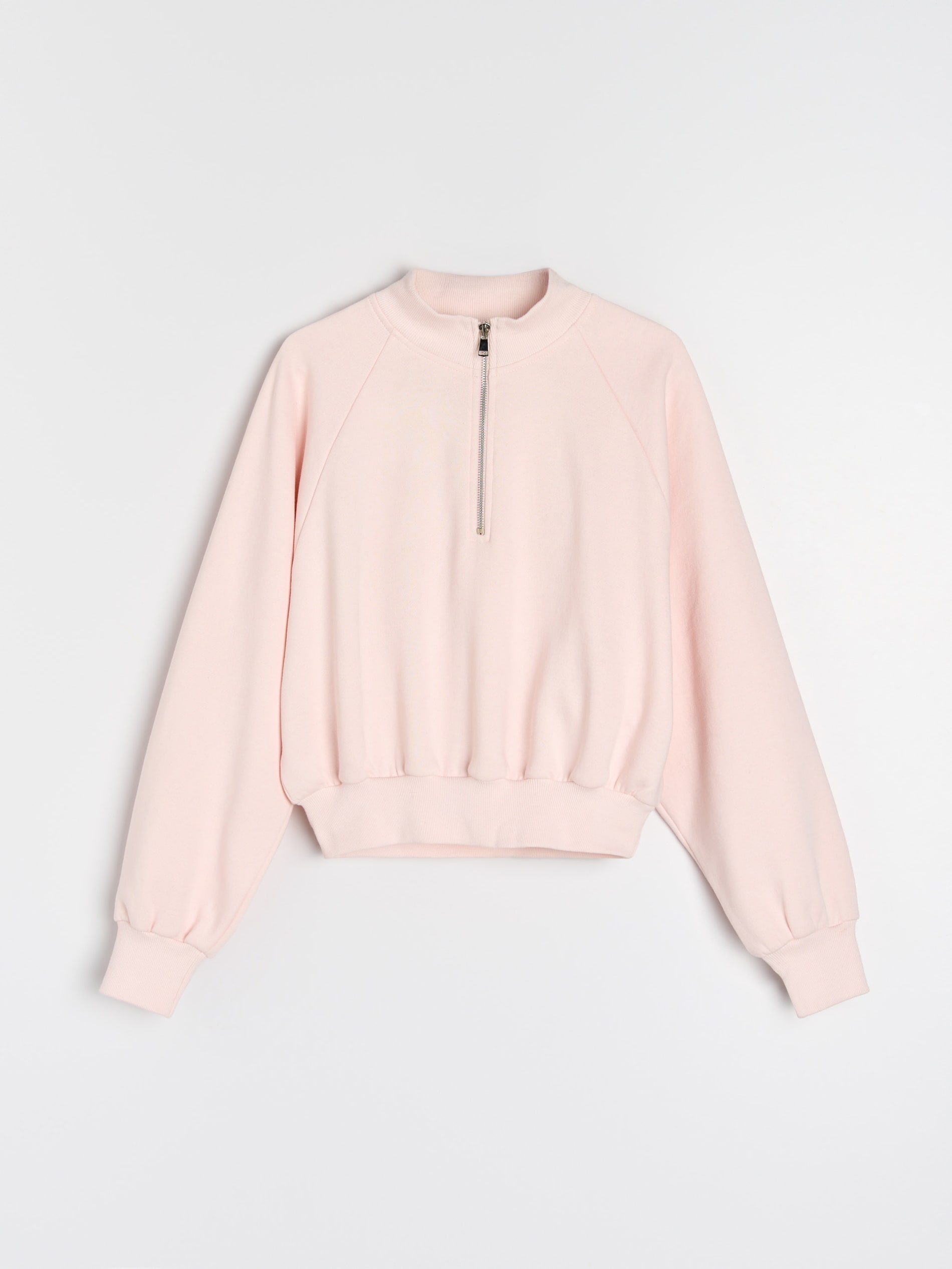 Sinsay - Krótka bluza ze stójką - różowy