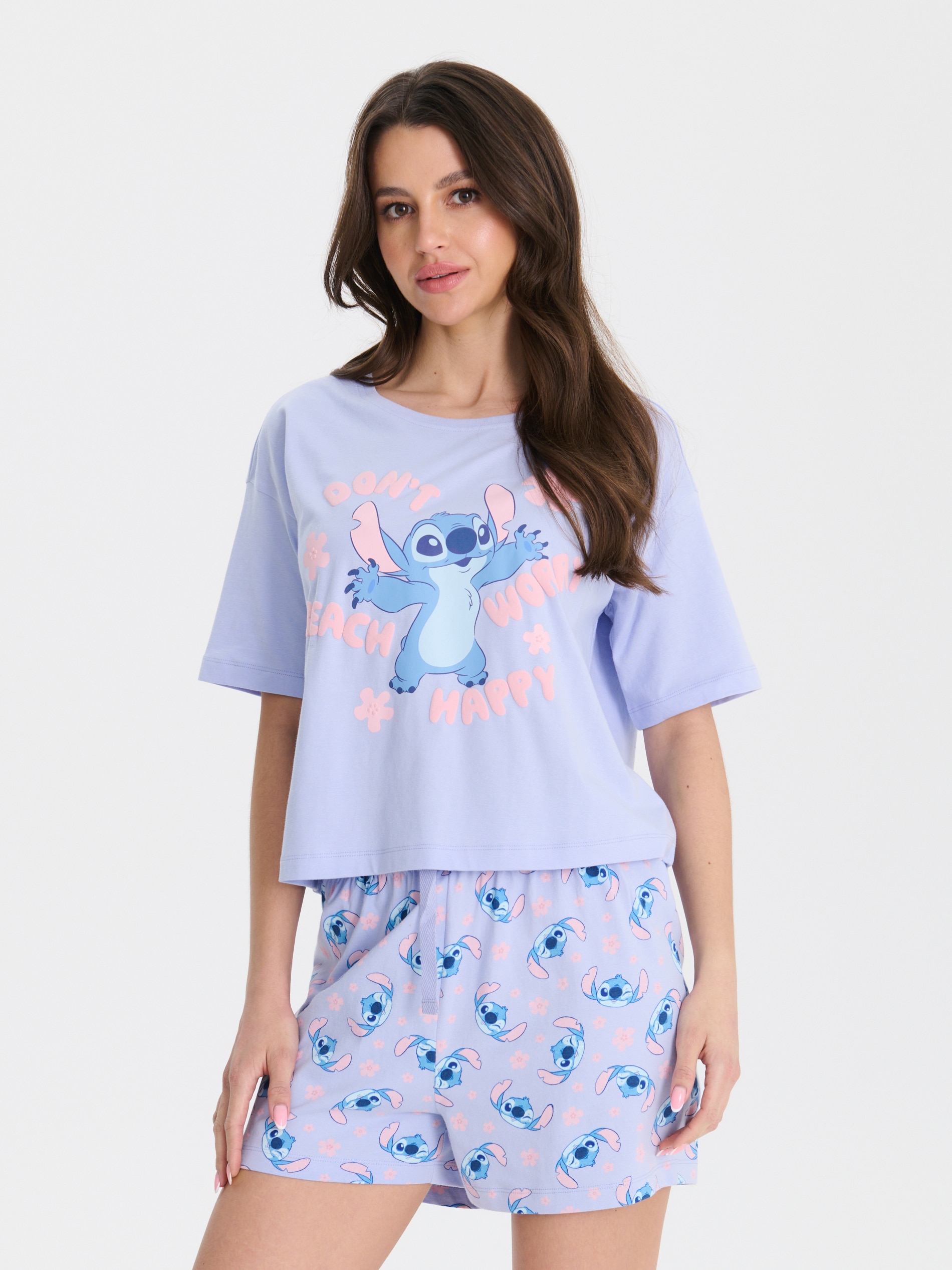 Sinsay - Piżama dwuczęściowa Stitch - błękitny