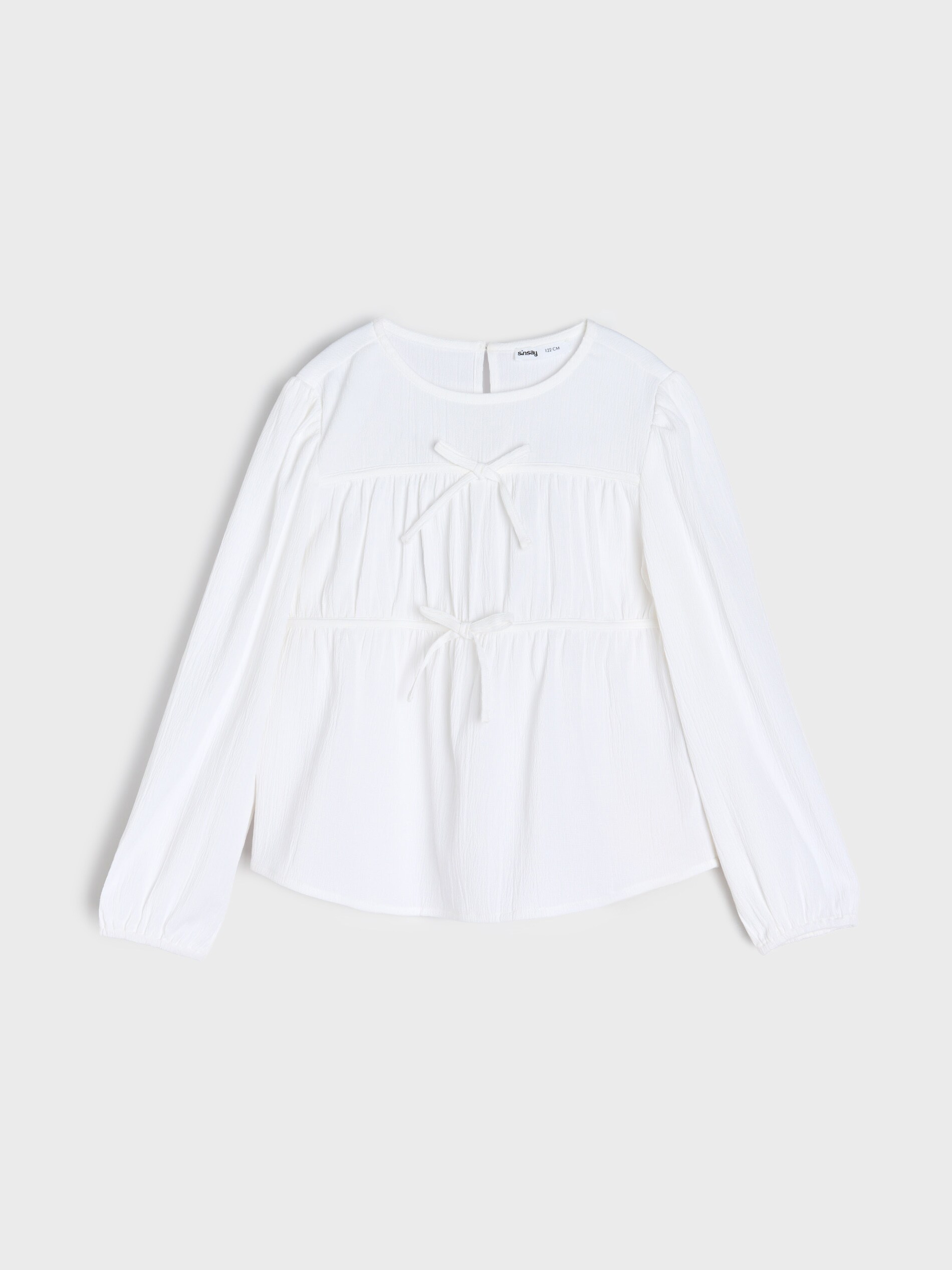 Sinsay - Μπλούζα με φουσκωτά μανίκια - λευκο φωτογραφία