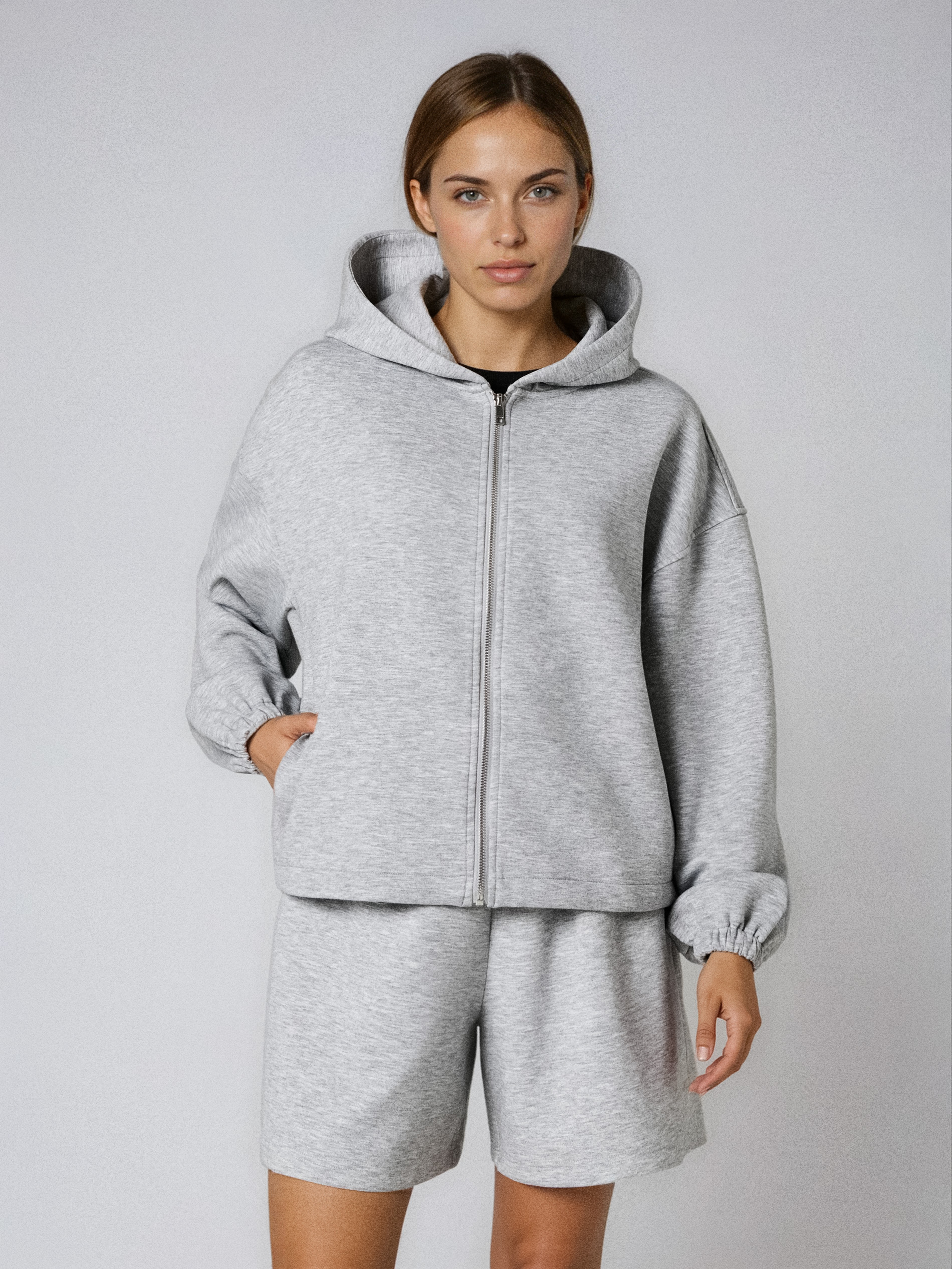 Sinsay - Bluza oversize soft touch z domieszką wiskozy - szary