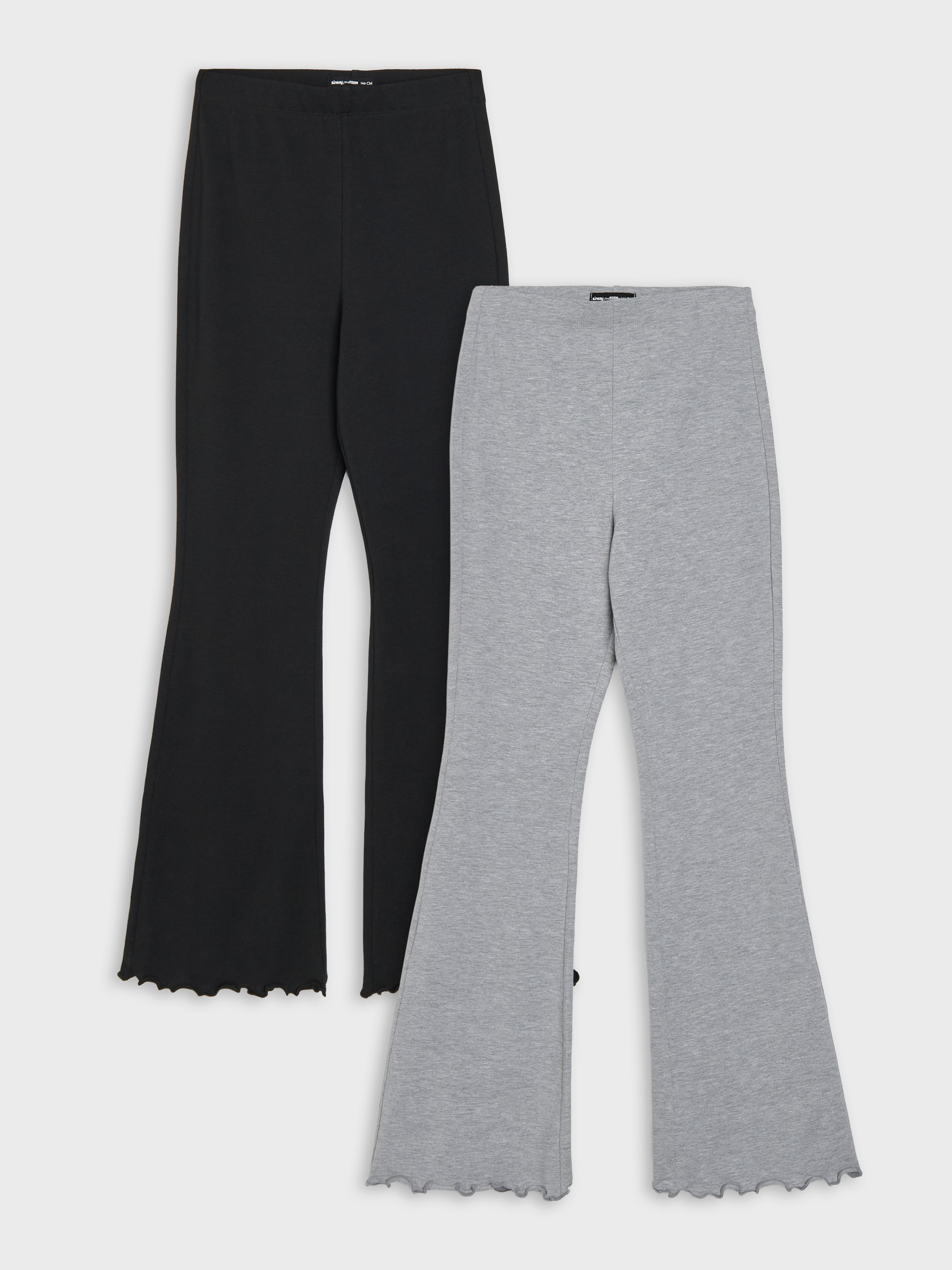 Sinsay - Bawełniane legginsy flare 2 pack - czarny