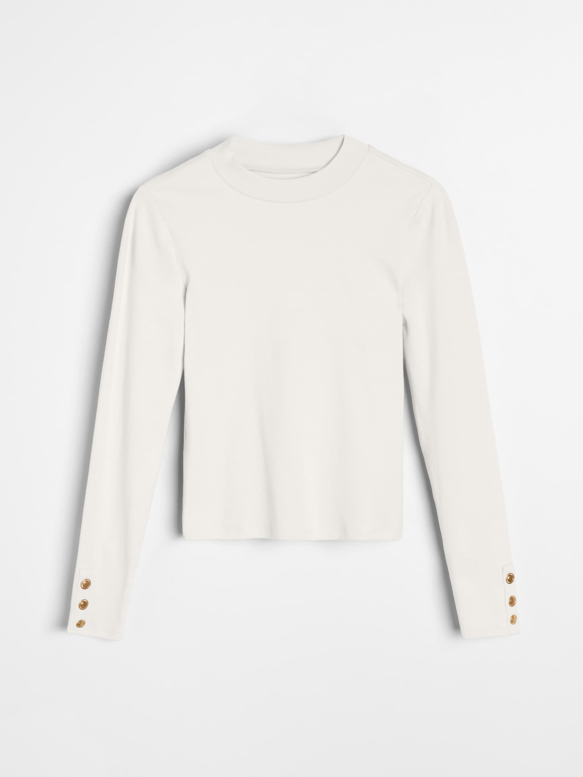 Sinsay - Bawełniana bluzka z ozdobnymi guzikami - kremowy