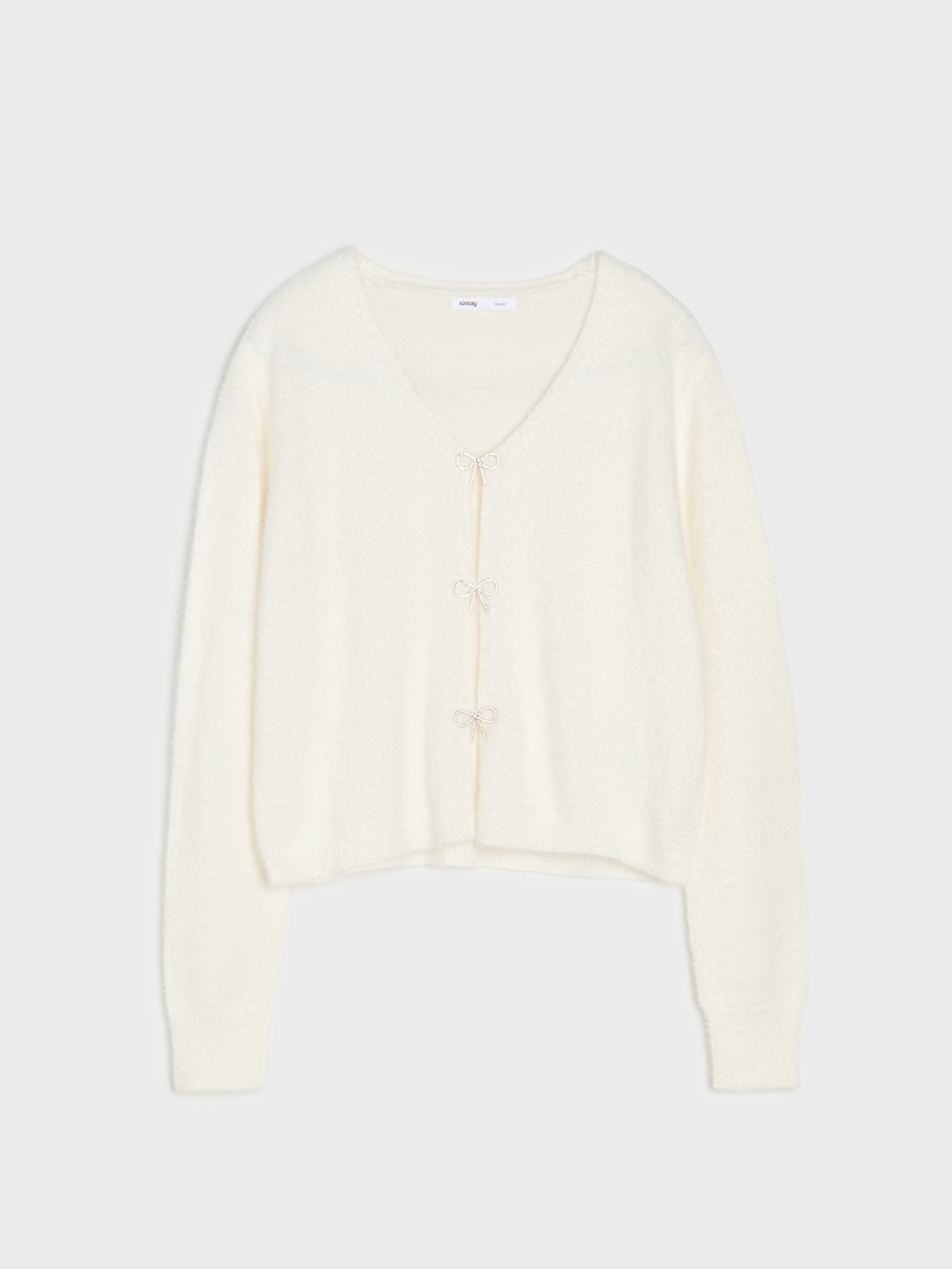 Sinsay - Πουλόβερ με φιόγκους - λευκο φωτογραφία