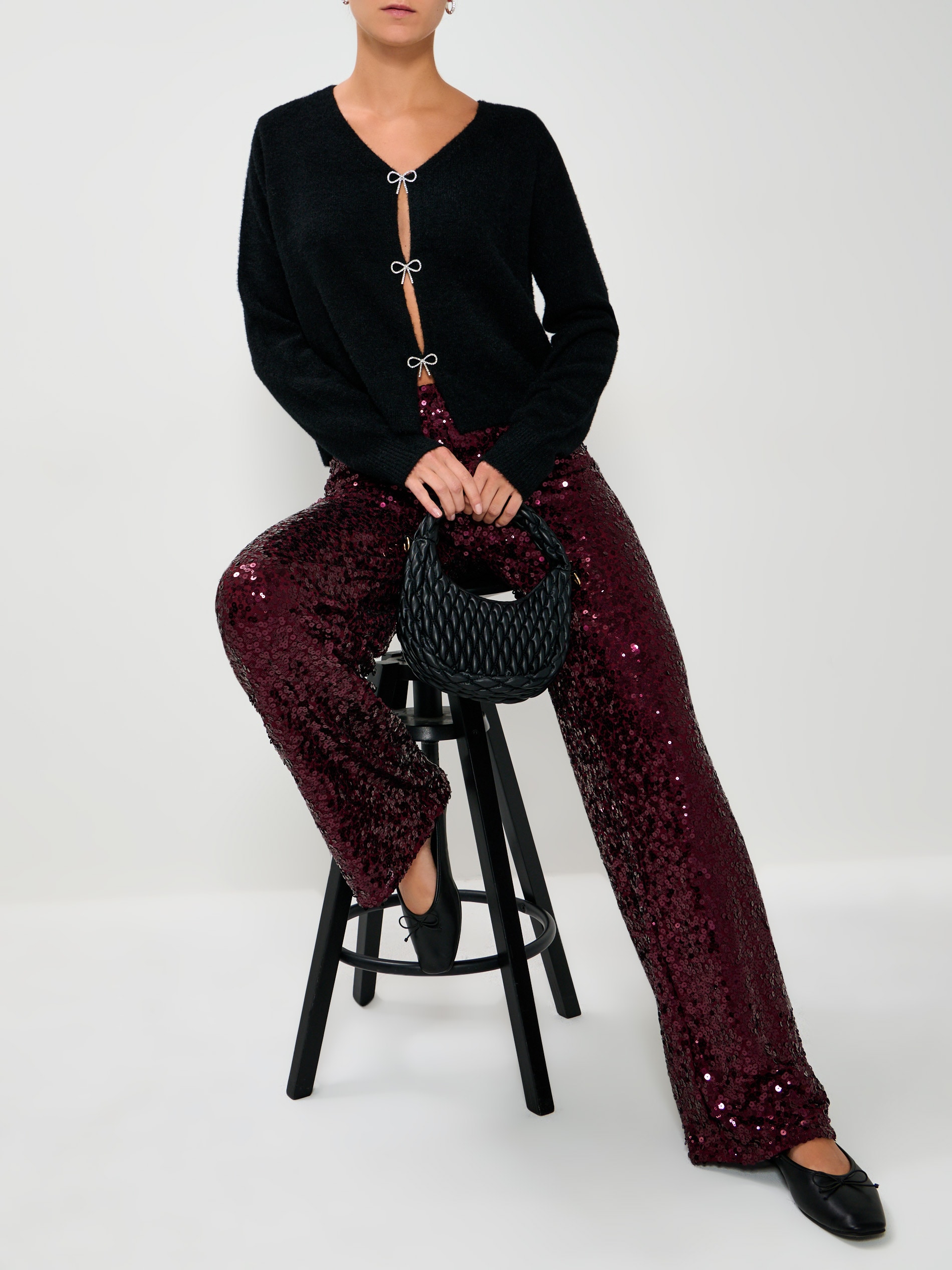 Sinsay - Πουλόβερ με φιόγκους - μαυρο φωτογραφία