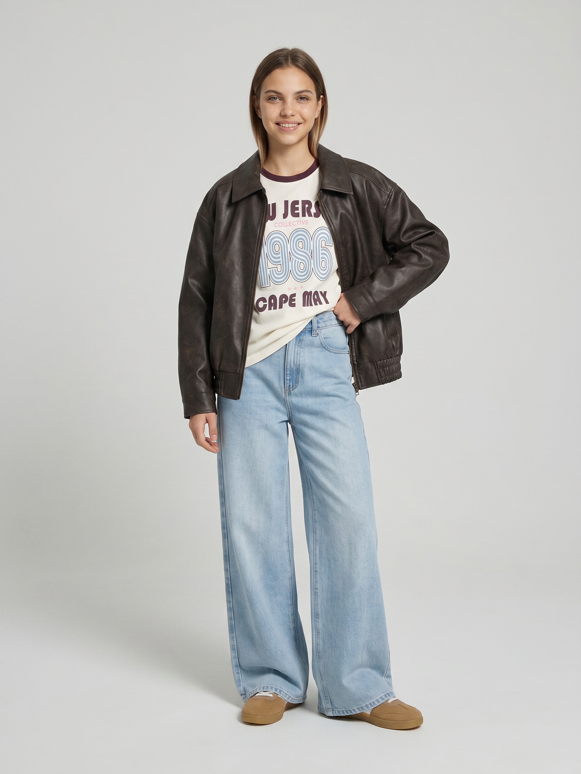 Sinsay - Jeansy wide leg z efektem sprania - niebieski