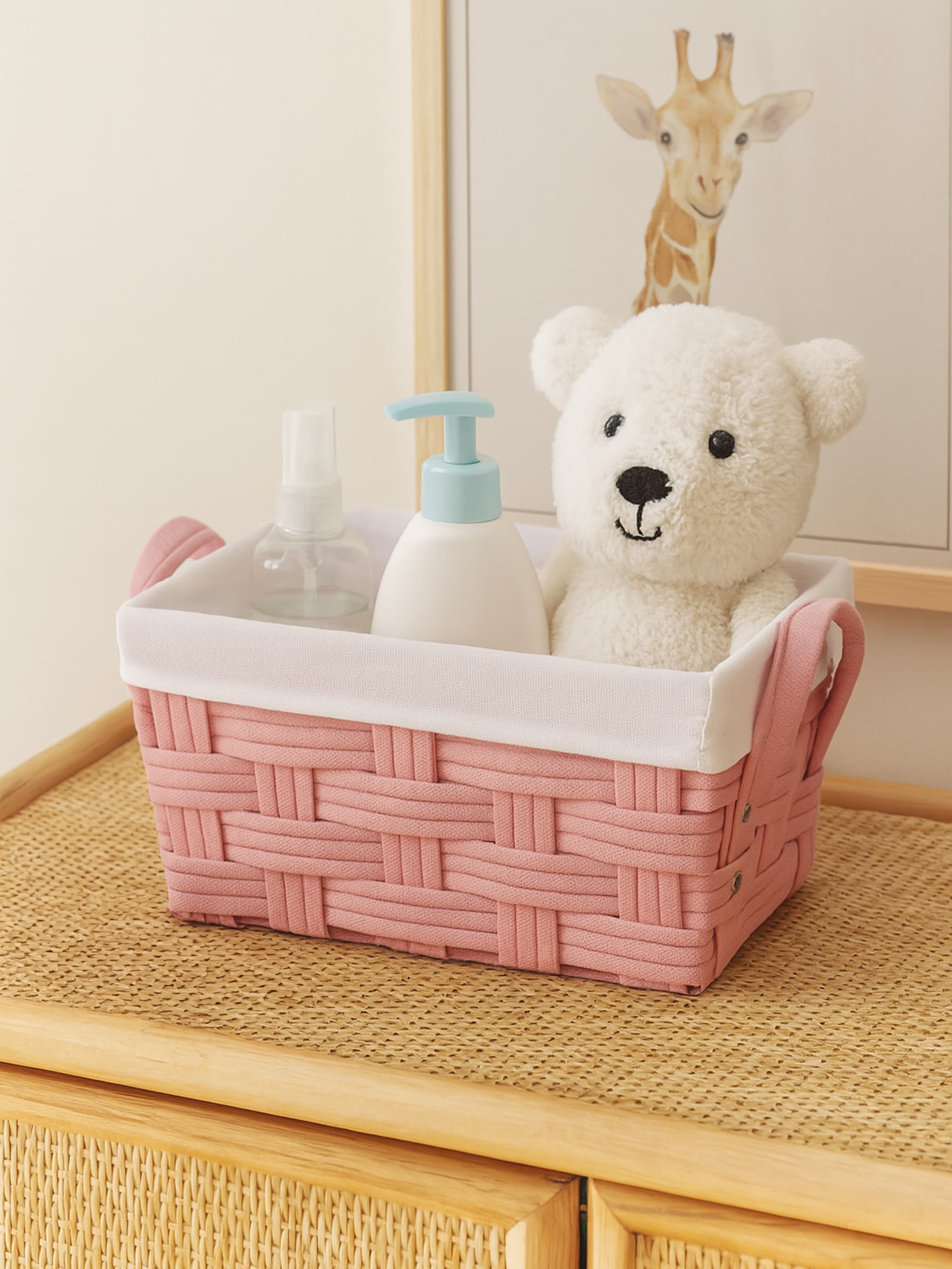 Sinsay - Πλεκτό καλάθι αποθήκευσης - ροζ παστελ φωτογραφία