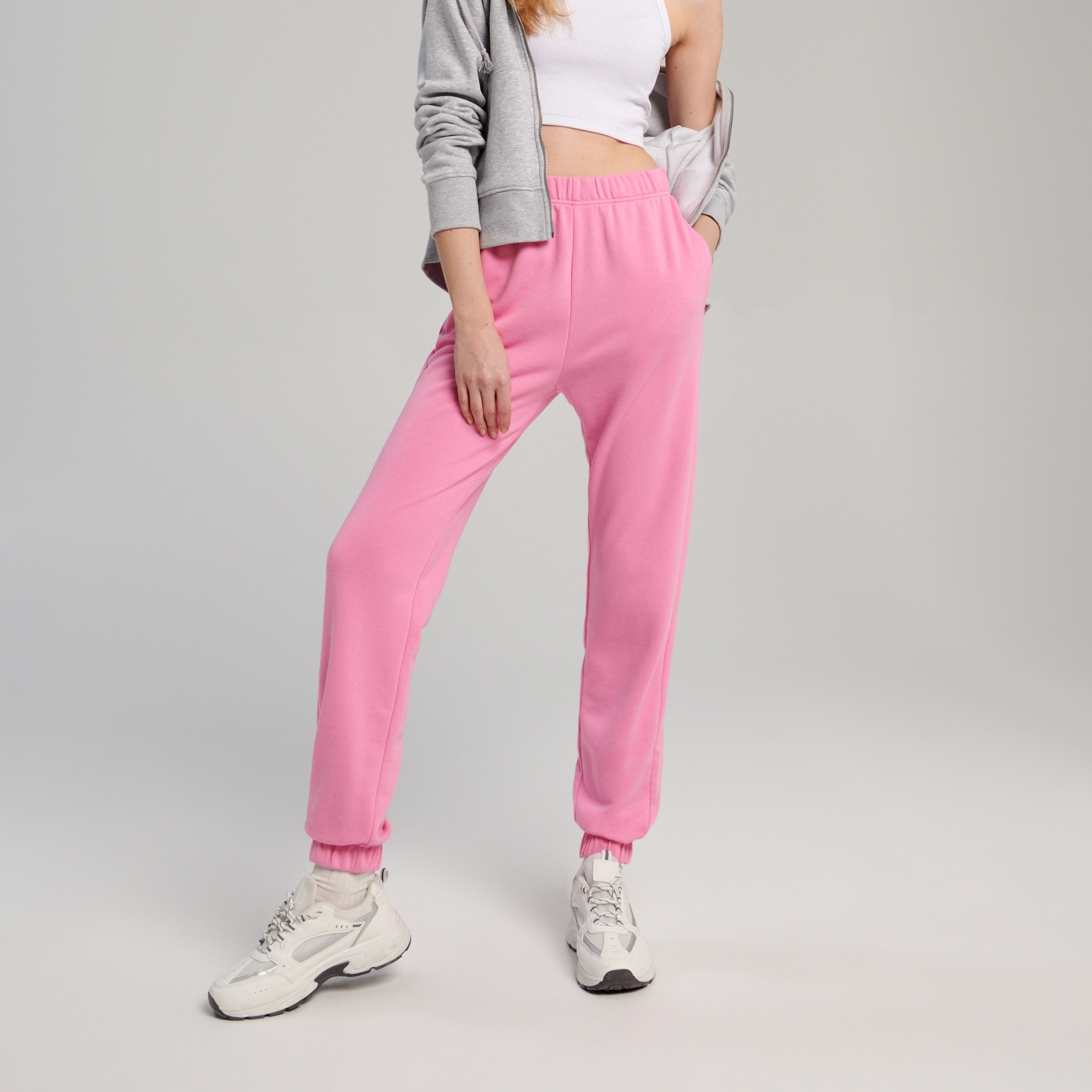 Sinsay – Pantaloni sport basic – Roz