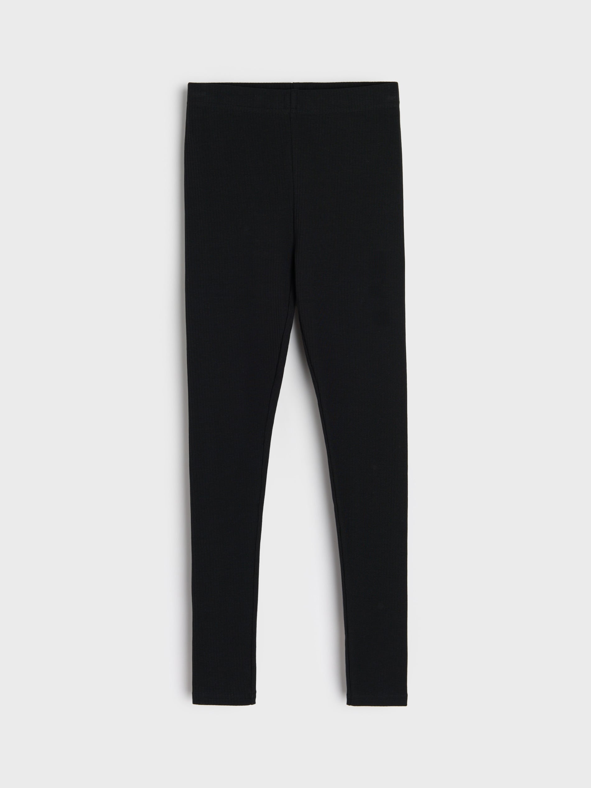 Sinsay - Legginsy z prążkowanej dzianiny - czarny