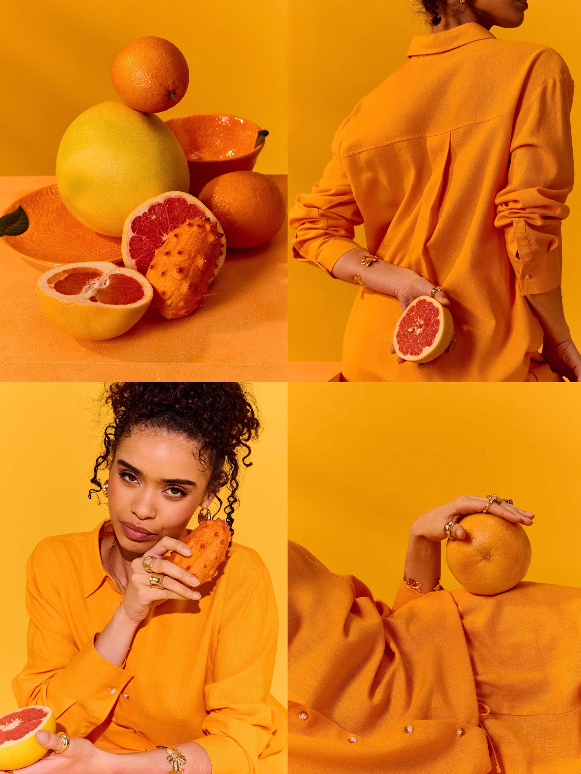 Sinsay - Koszula oversize z domieszką lnu - pomarańczowy