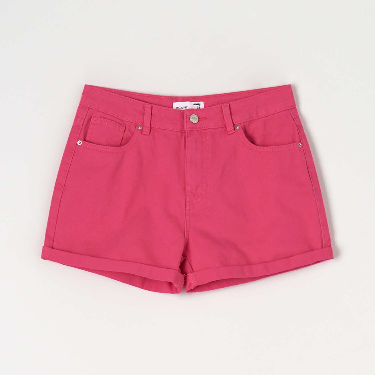 Sinsay – Pantaloni scurți mom, din denim – Roz All imagine noua