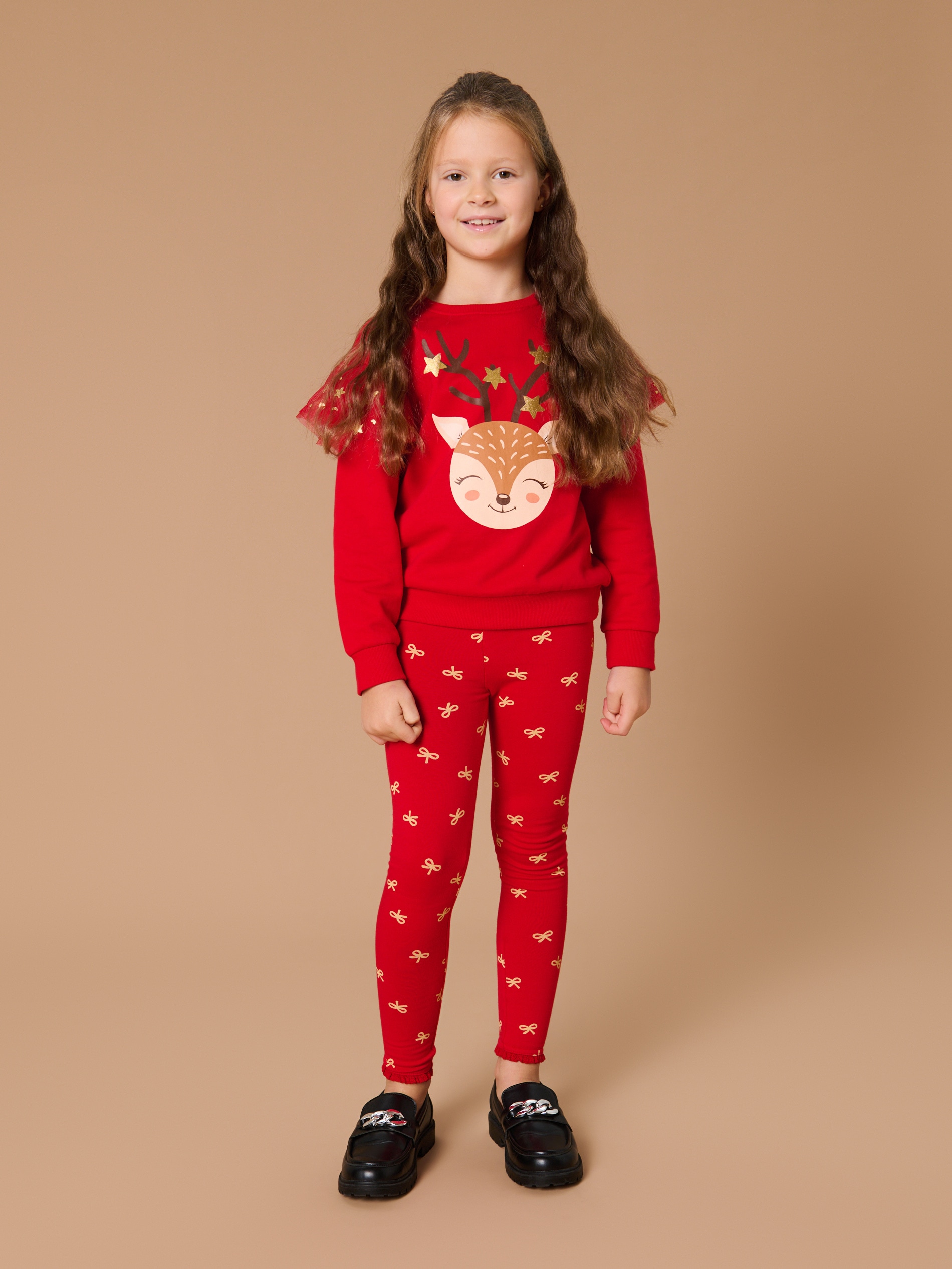 Sinsay - Legginsy z falbankami - czerwony