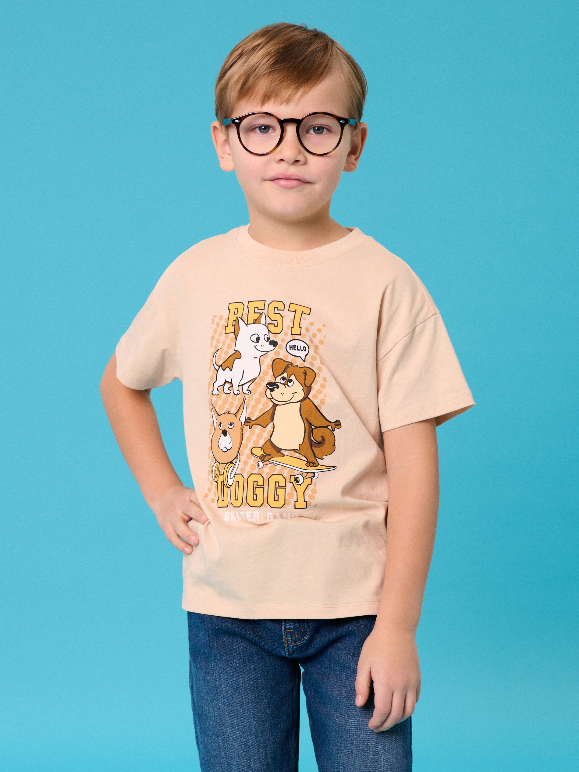 Sinsay - Koszulka z nadrukiem - beżowy