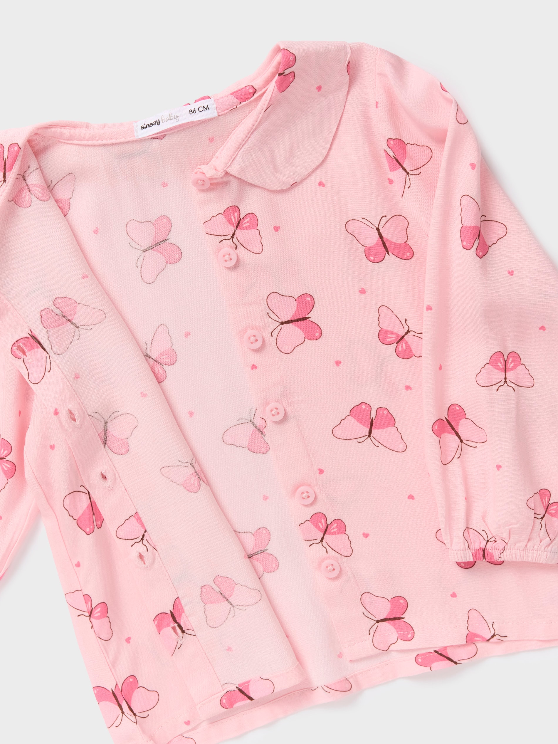 Sinsay - Πουκάμισο από βισκόζη - ροζ παστελ φωτογραφία