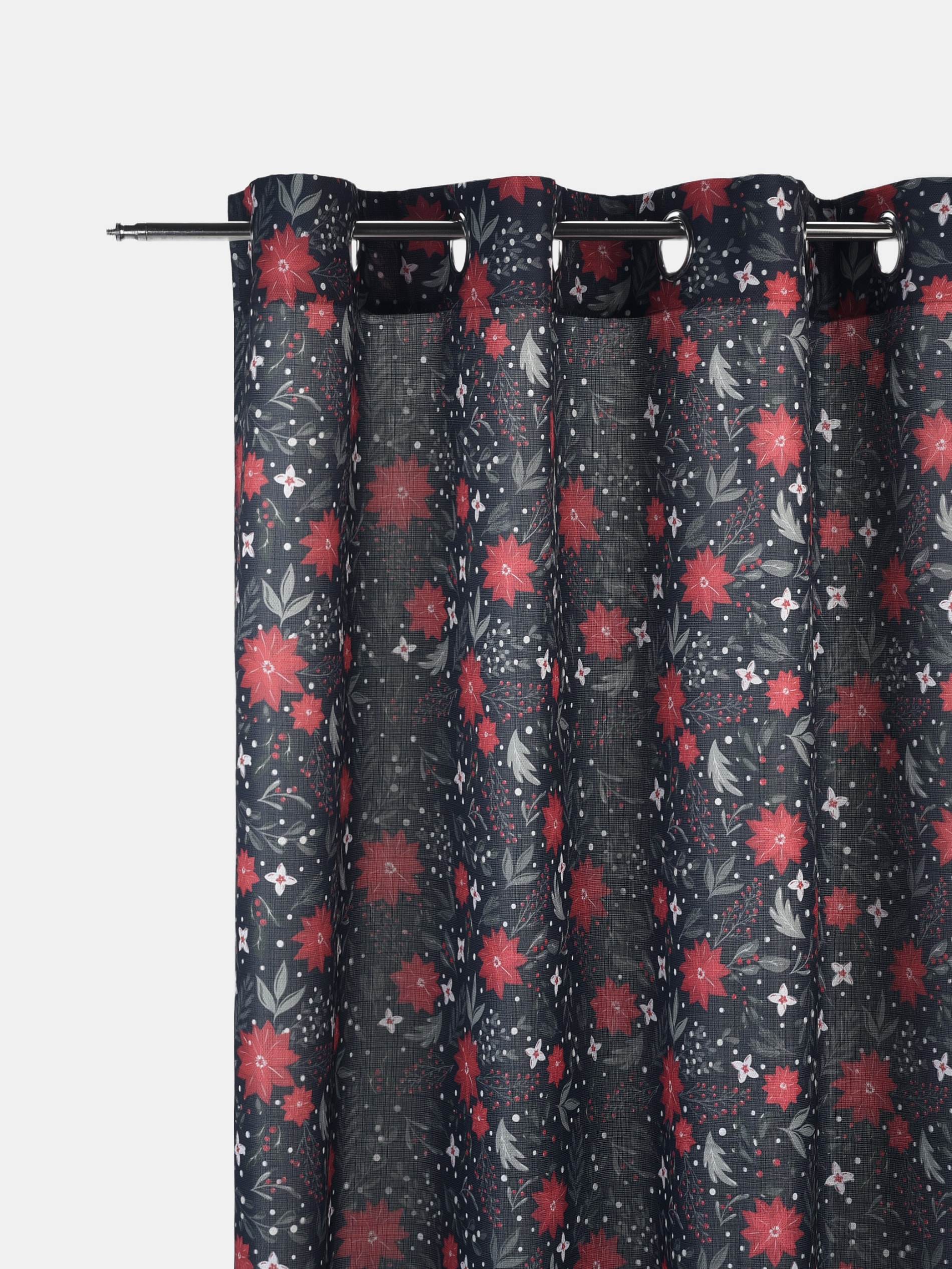 Sinsay - Κουρτίνα με φλοράλ σχέδιο - μαυρο φωτογραφία