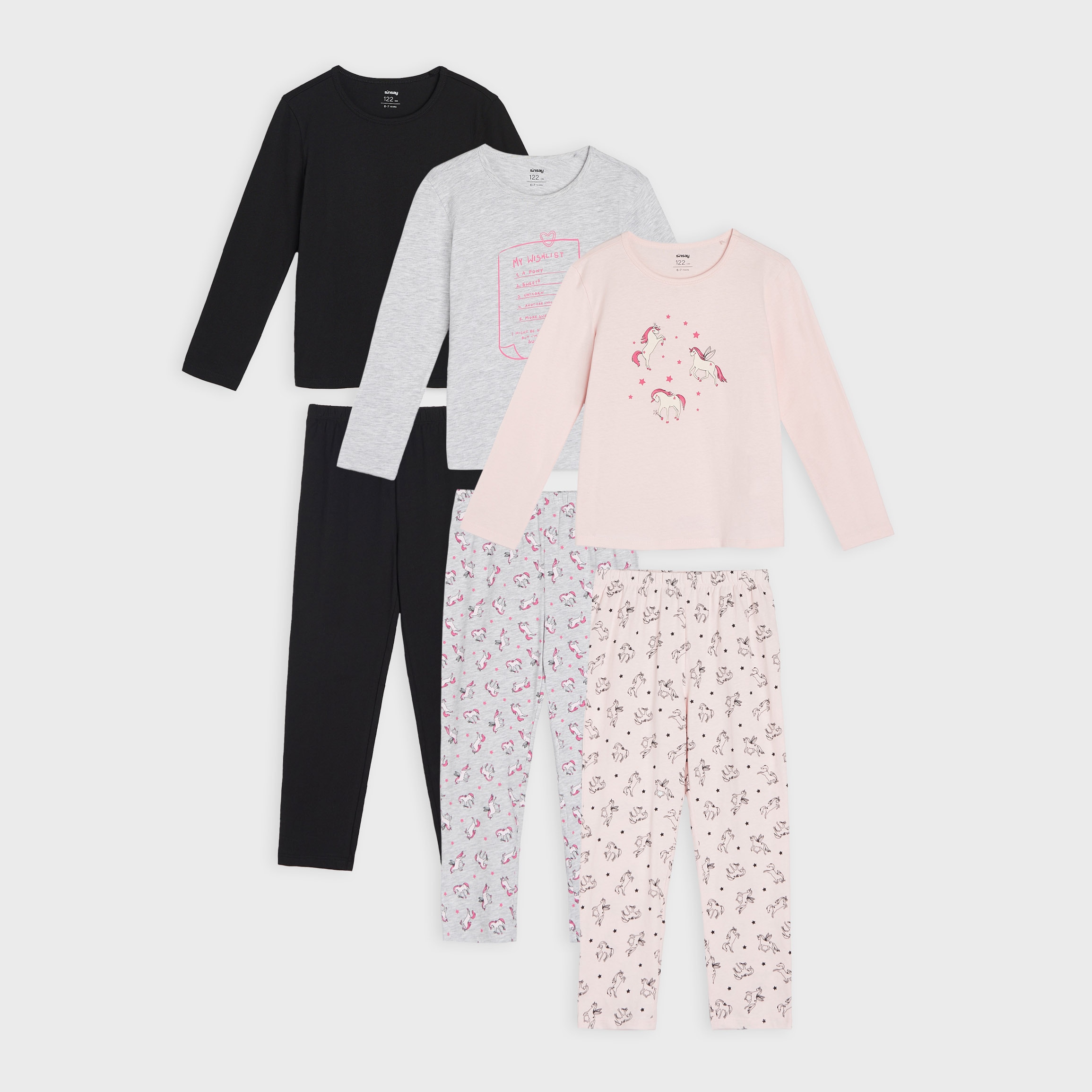 Sinsay - Set de 3 pijamale - Roz