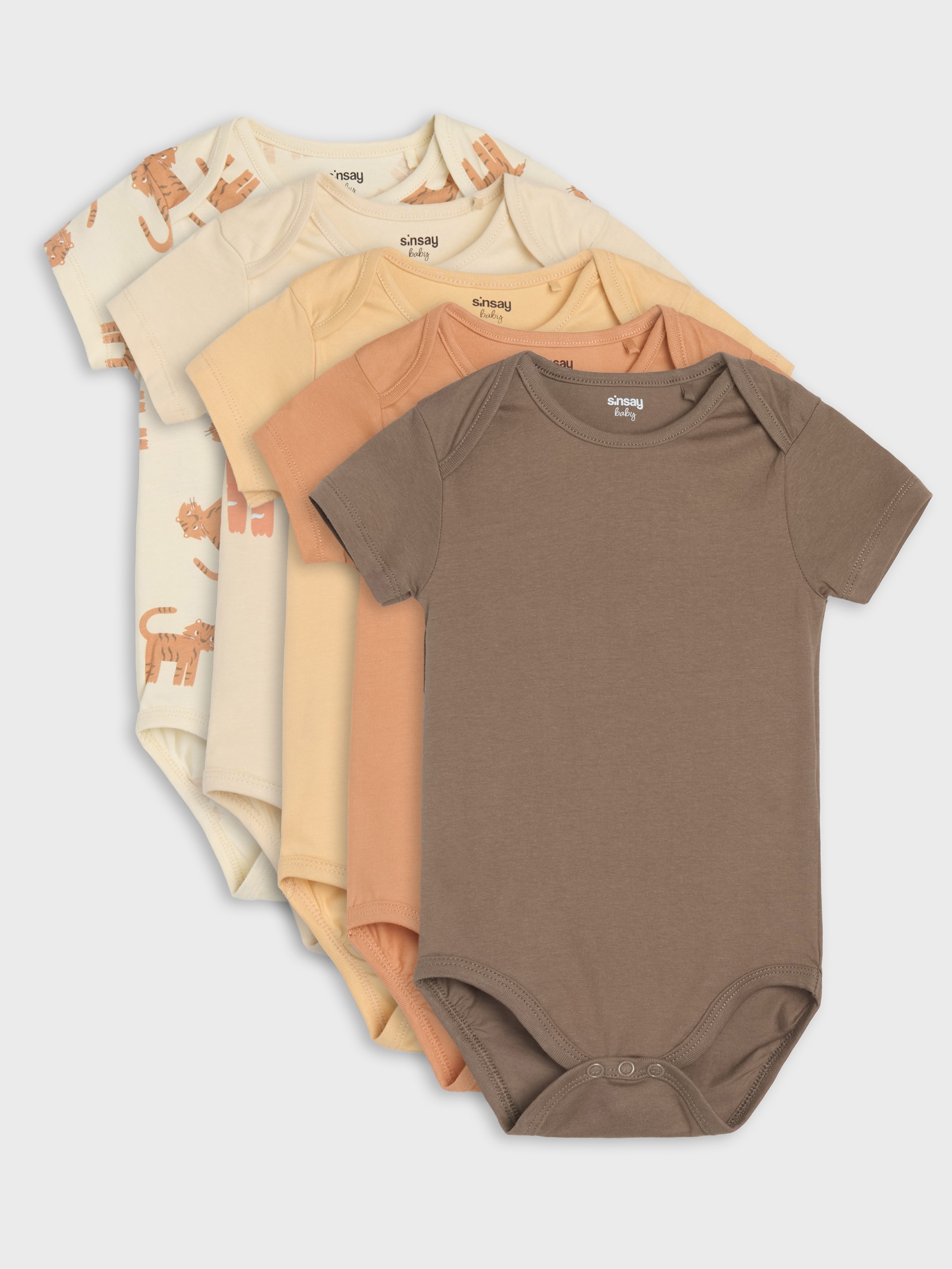 Sinsay - Body 5 pack - kremowy