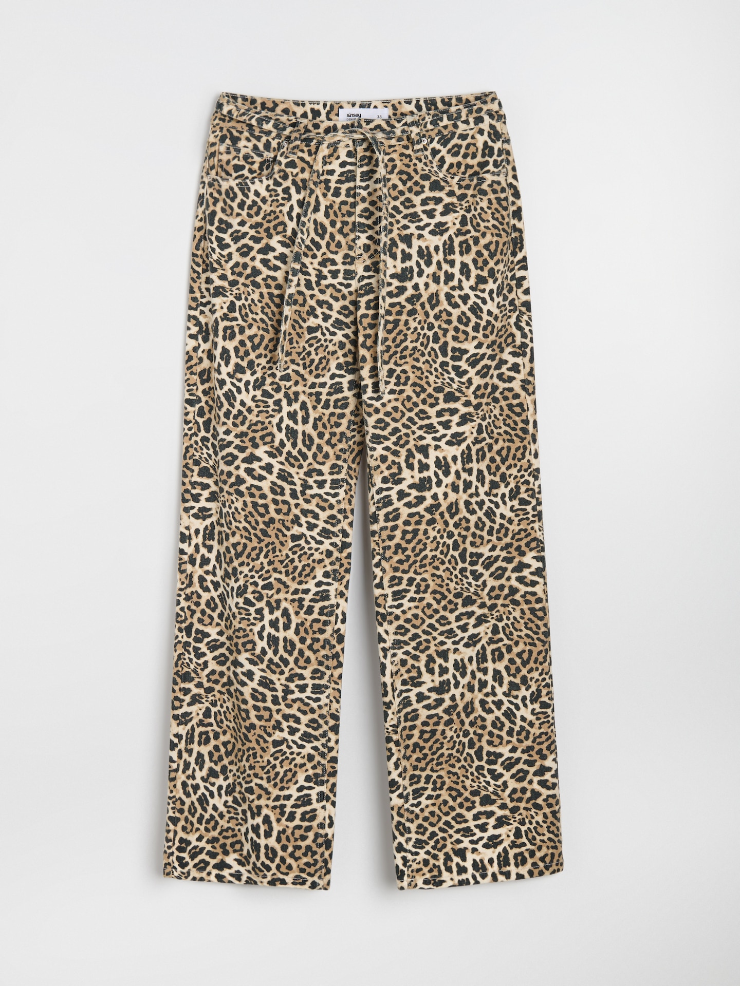Sinsay - Jeansy wide leg w panterkę - wielobarwny