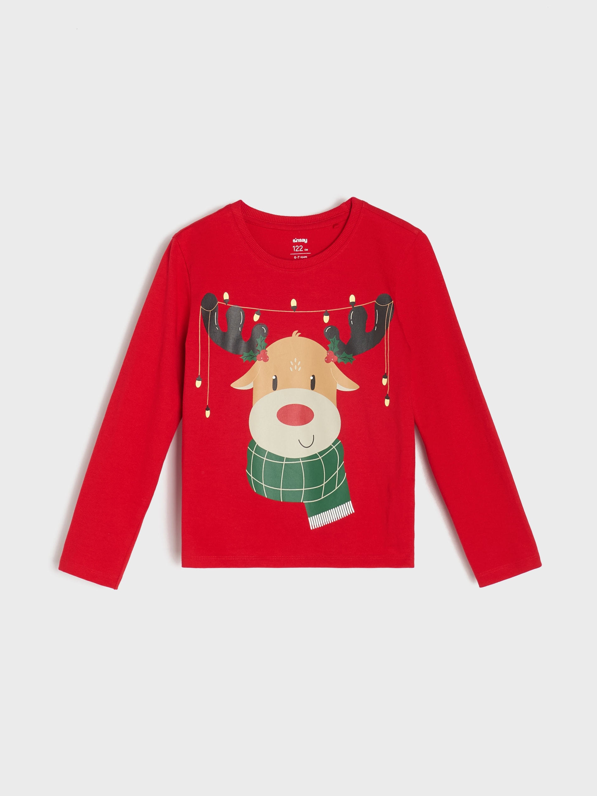 Sinsay - Πιτζάμα με καρό φανελένιο παντελόνι - κοκκινο φωτογραφία