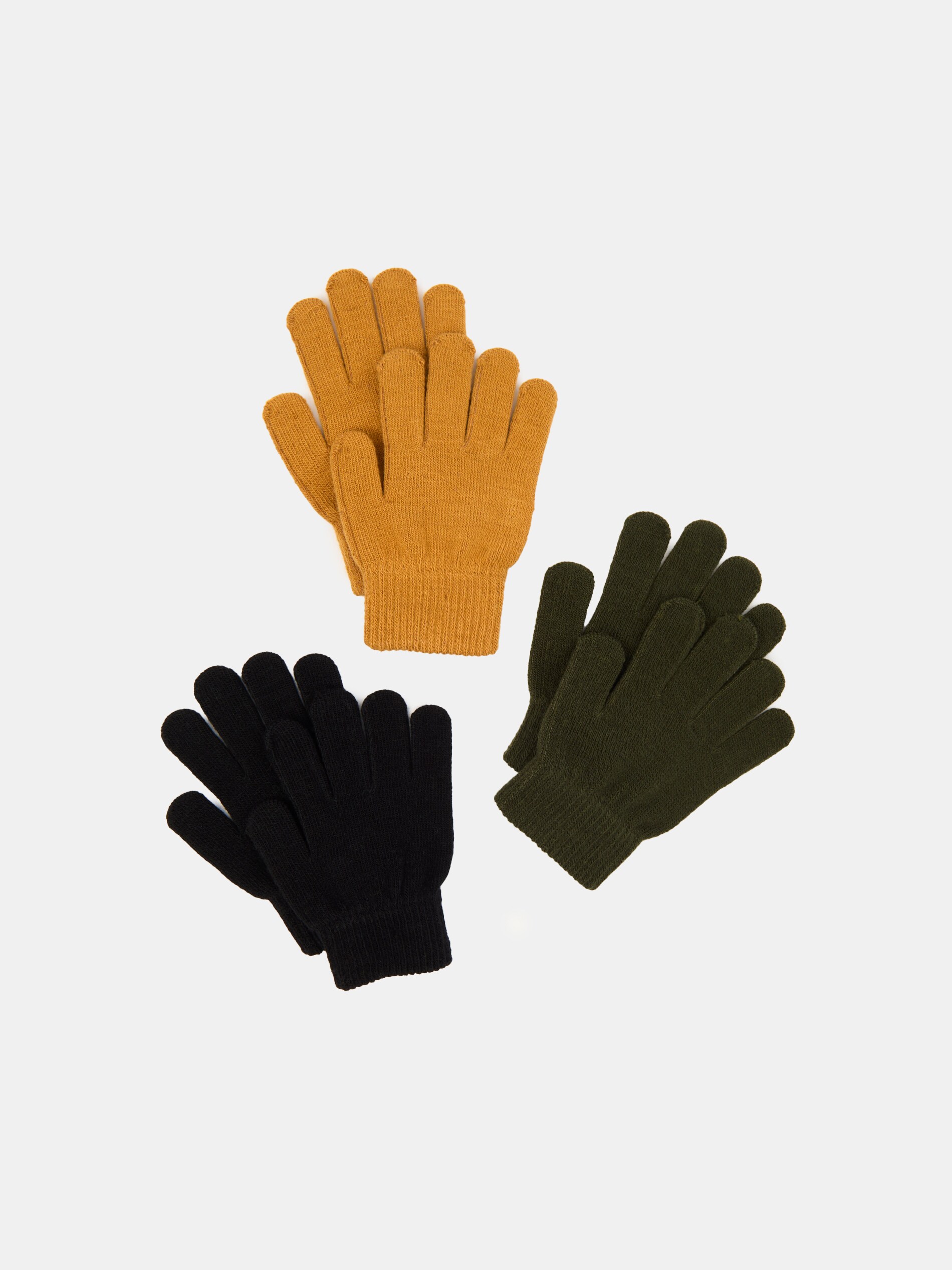 Sinsay - Γάντια 3 τμχ - καφετι πρασινο φωτογραφία