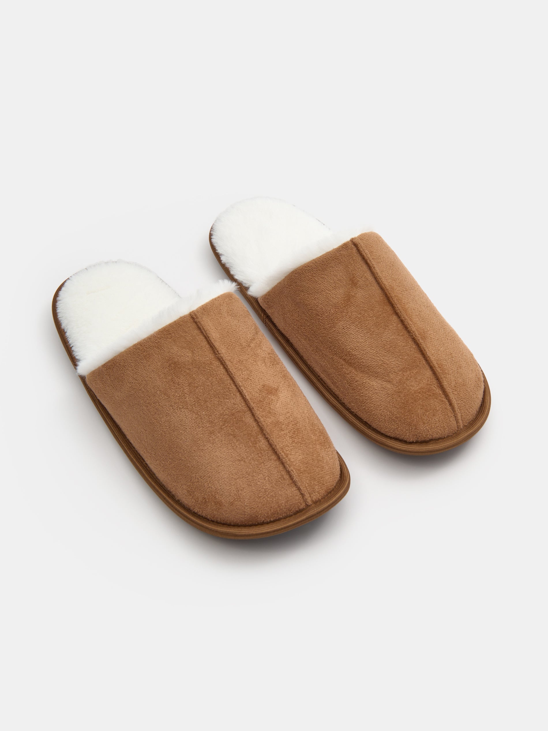 Sinsay - Παντόφλες με συνθετική γούνα - μπεζ φωτογραφία