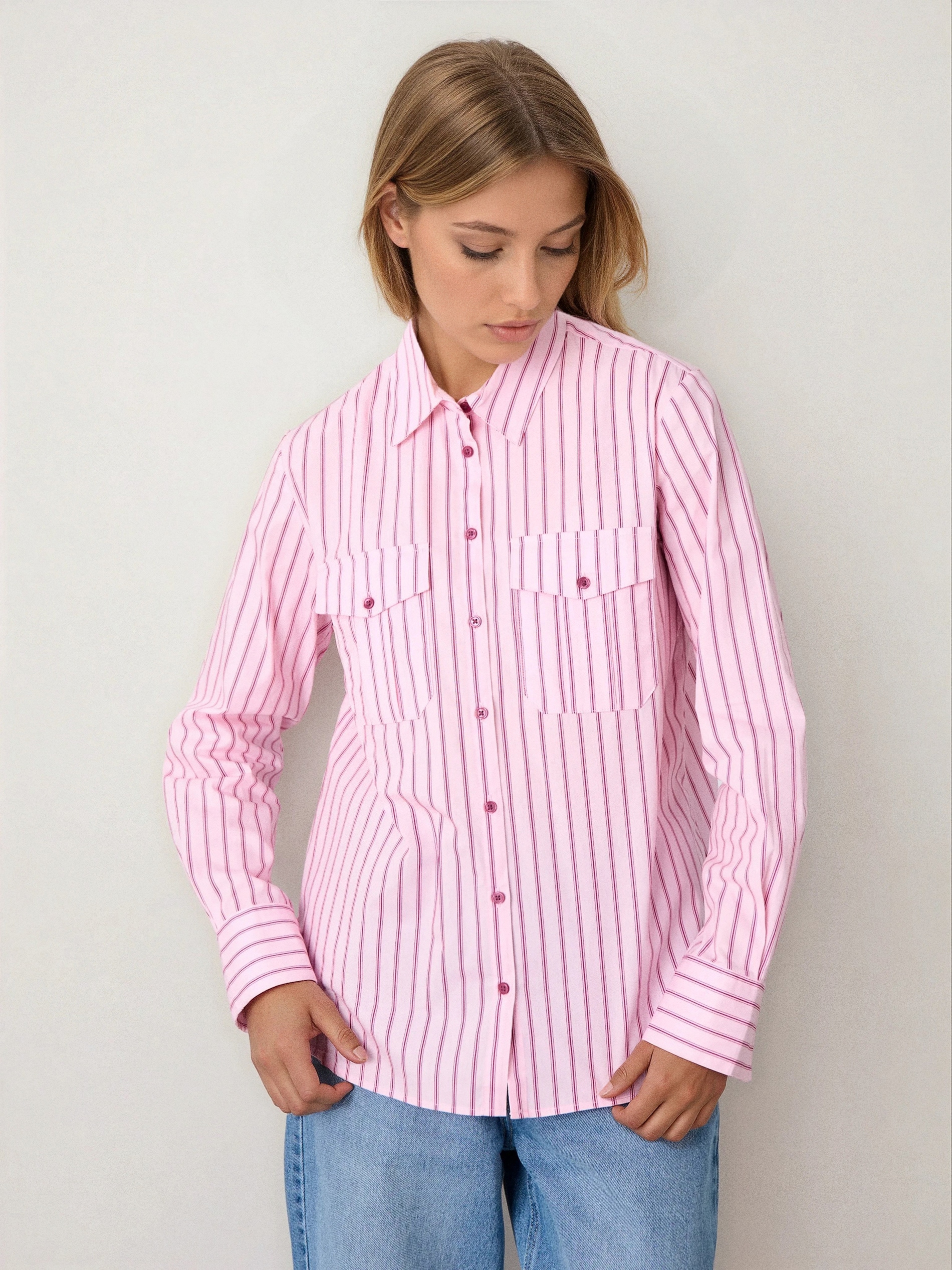 Sinsay - Bawełniana koszula w paski - wielobarwny