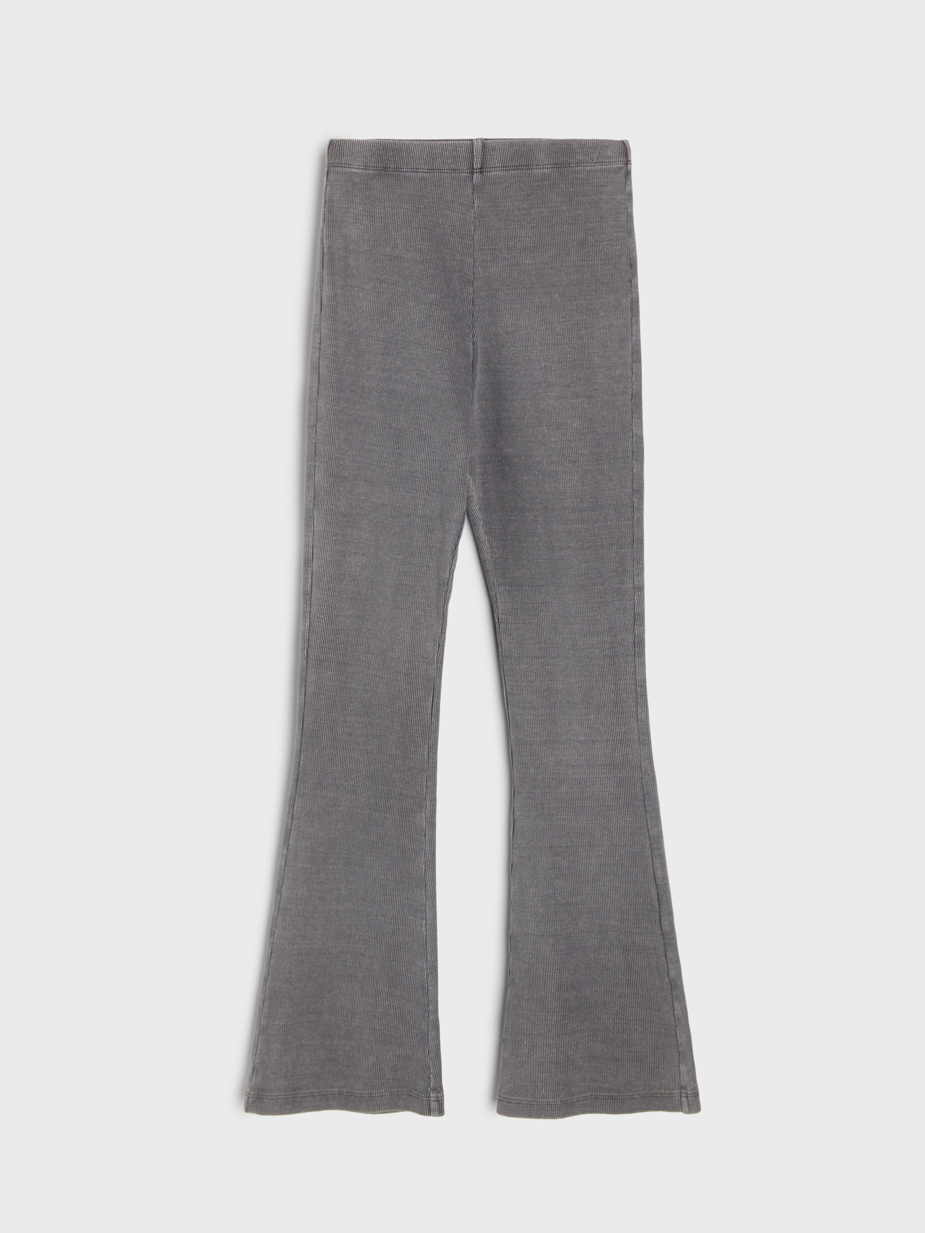 Sinsay - Prążkowane spodnie flare - szary